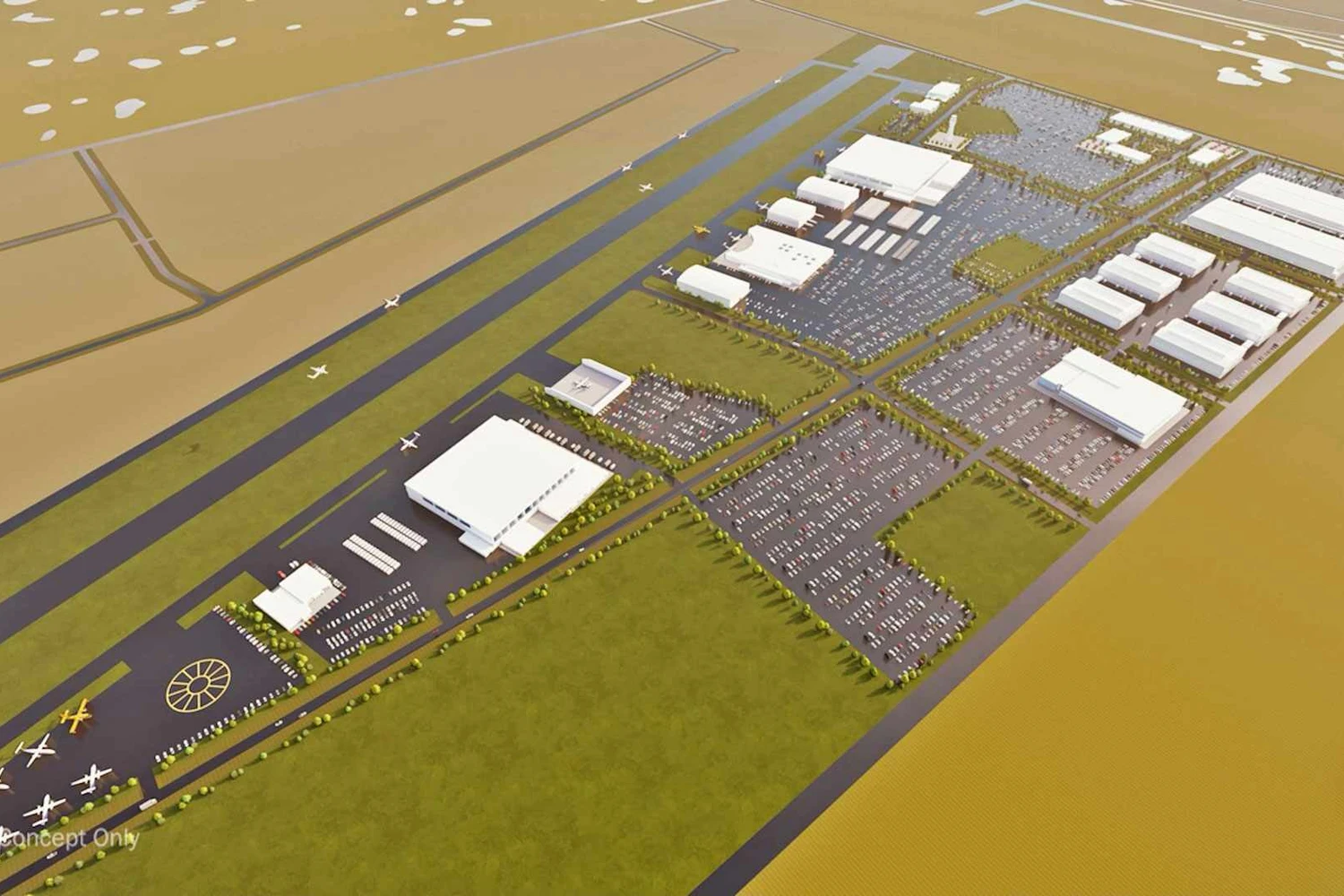 O De Havilland Field: área de 6 milhões de m² (DHC)