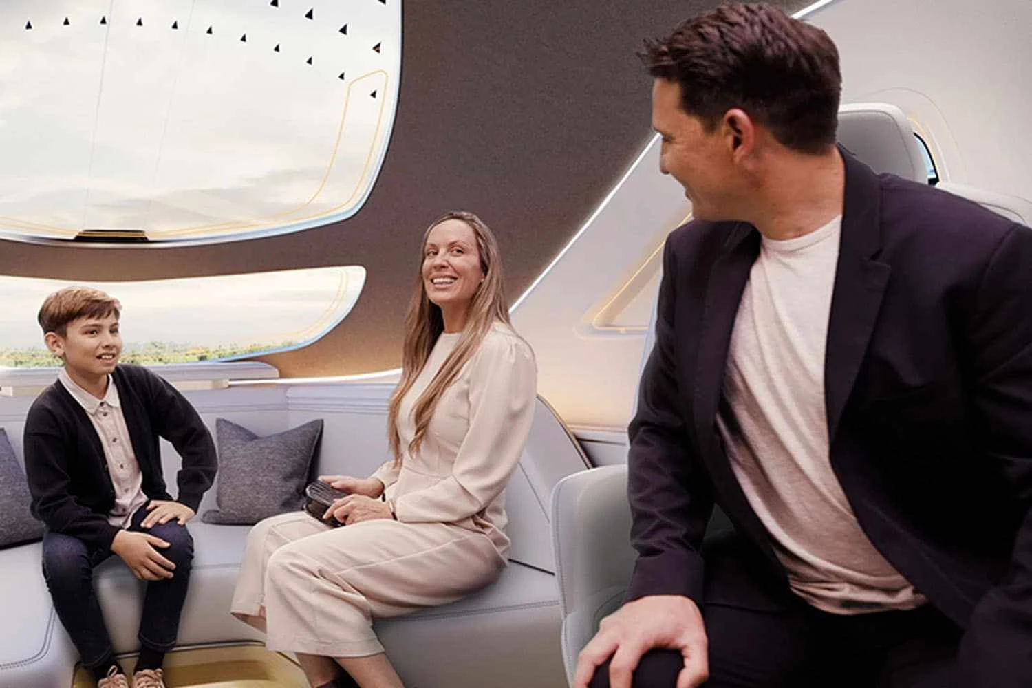 Em vez de cabine de comando, um lounge para os passageiros