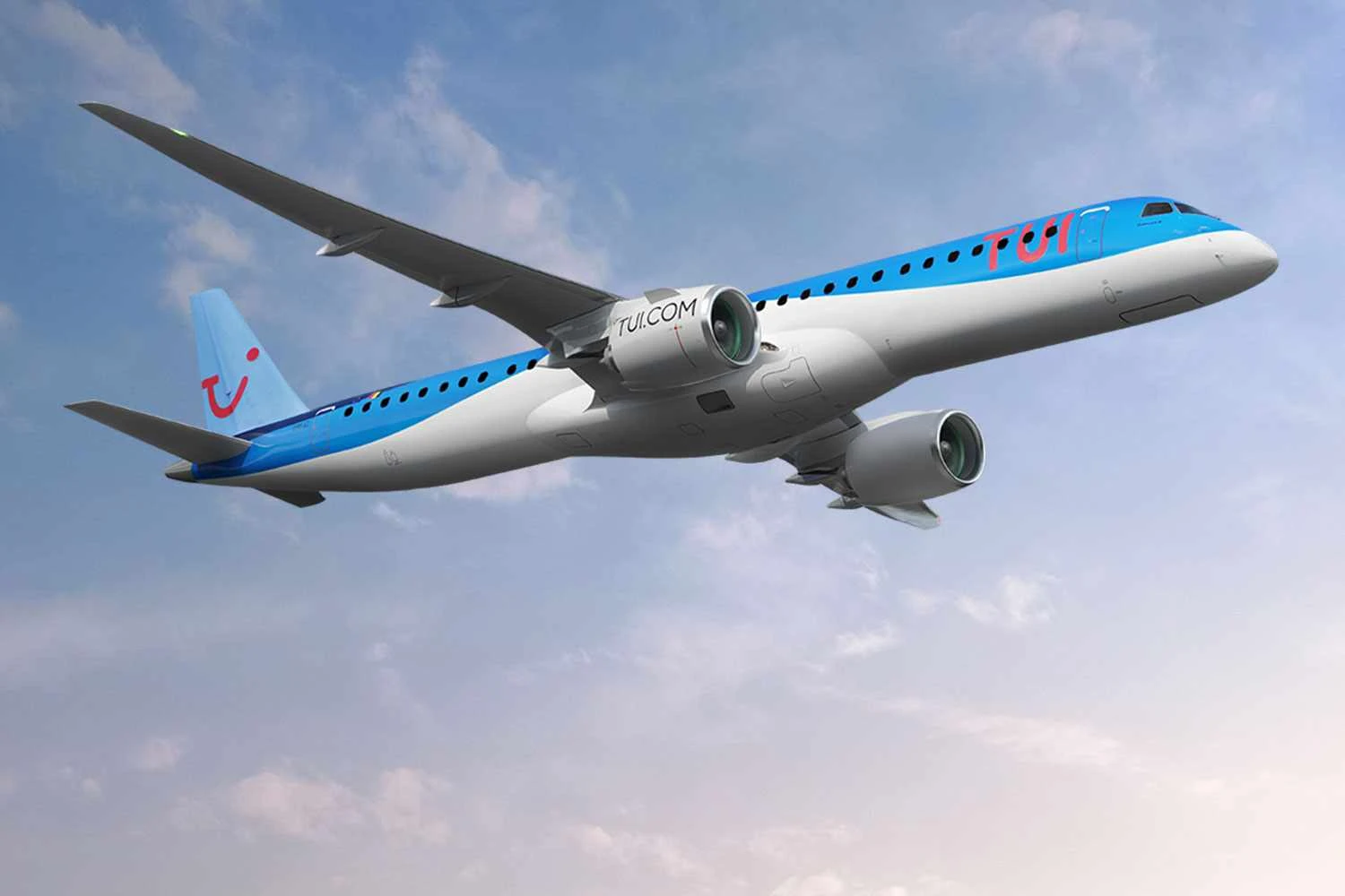 Modelo do E195-E2 com as cores da TUI (Embraer)