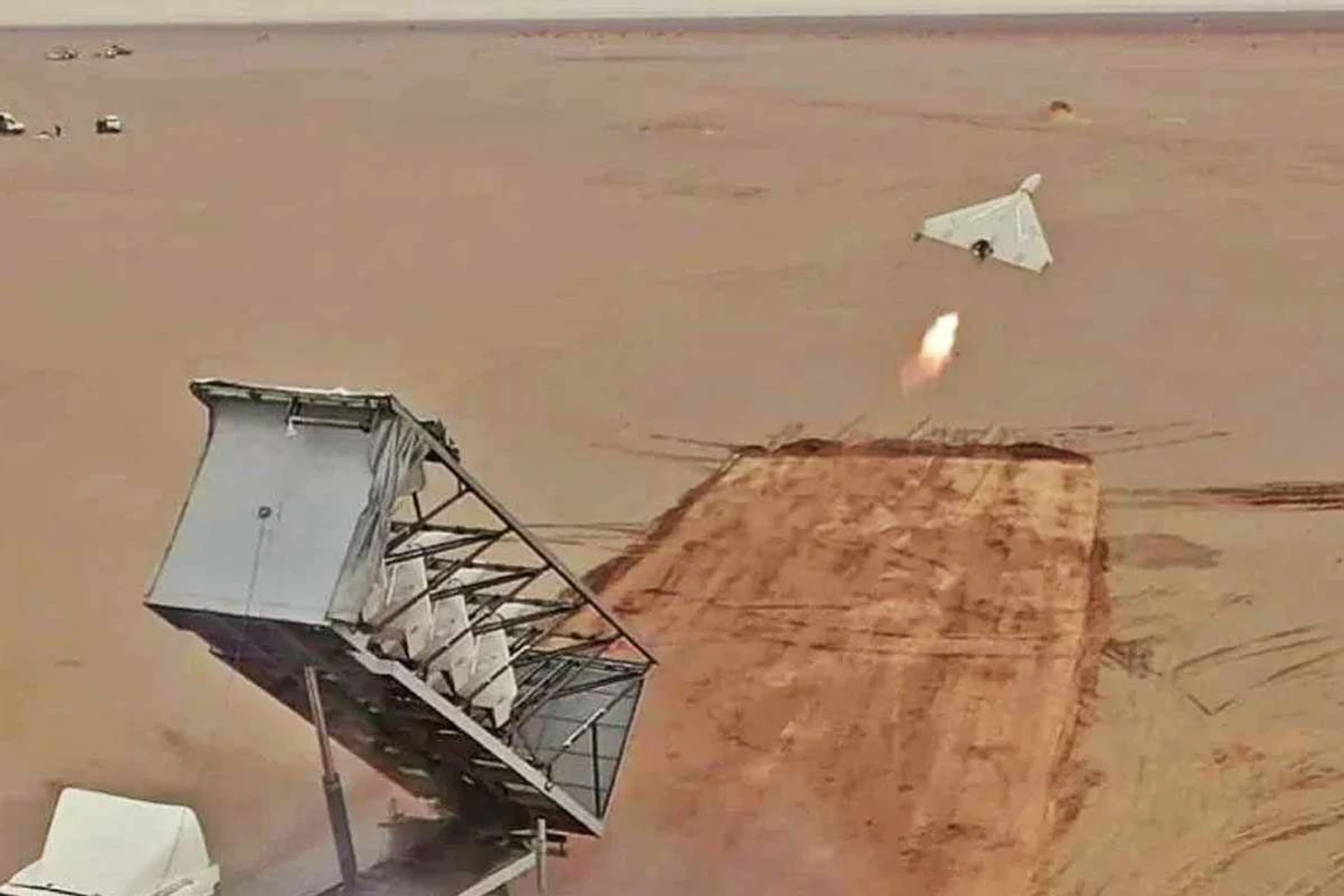 Um drone Shahed 136 &eacute; disparado