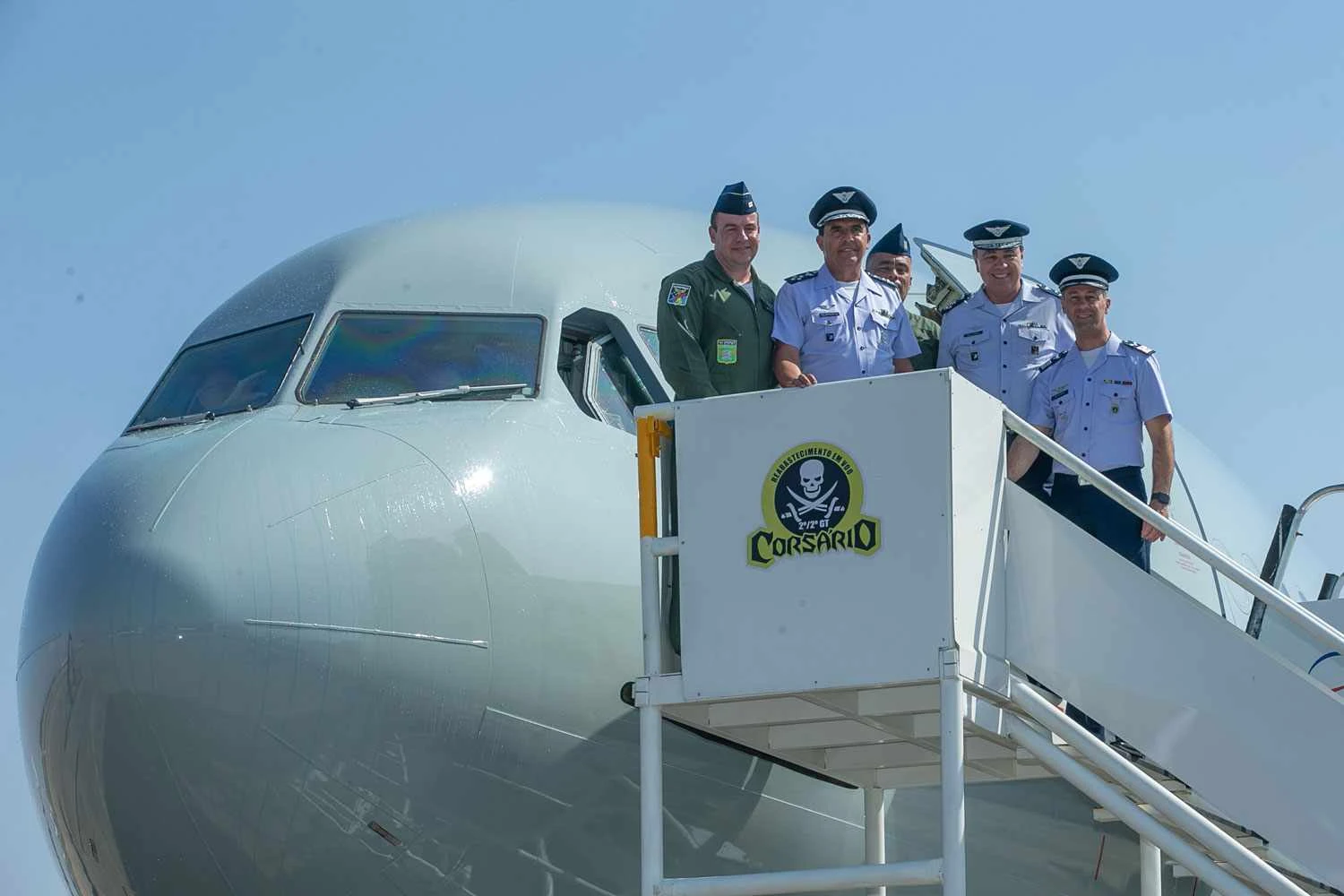 O Comandante da Aeronáutica, Brigadeiro Carlos Baptista Junior, durante o recebimento do primeiro KC-30 em julho (FAB)
