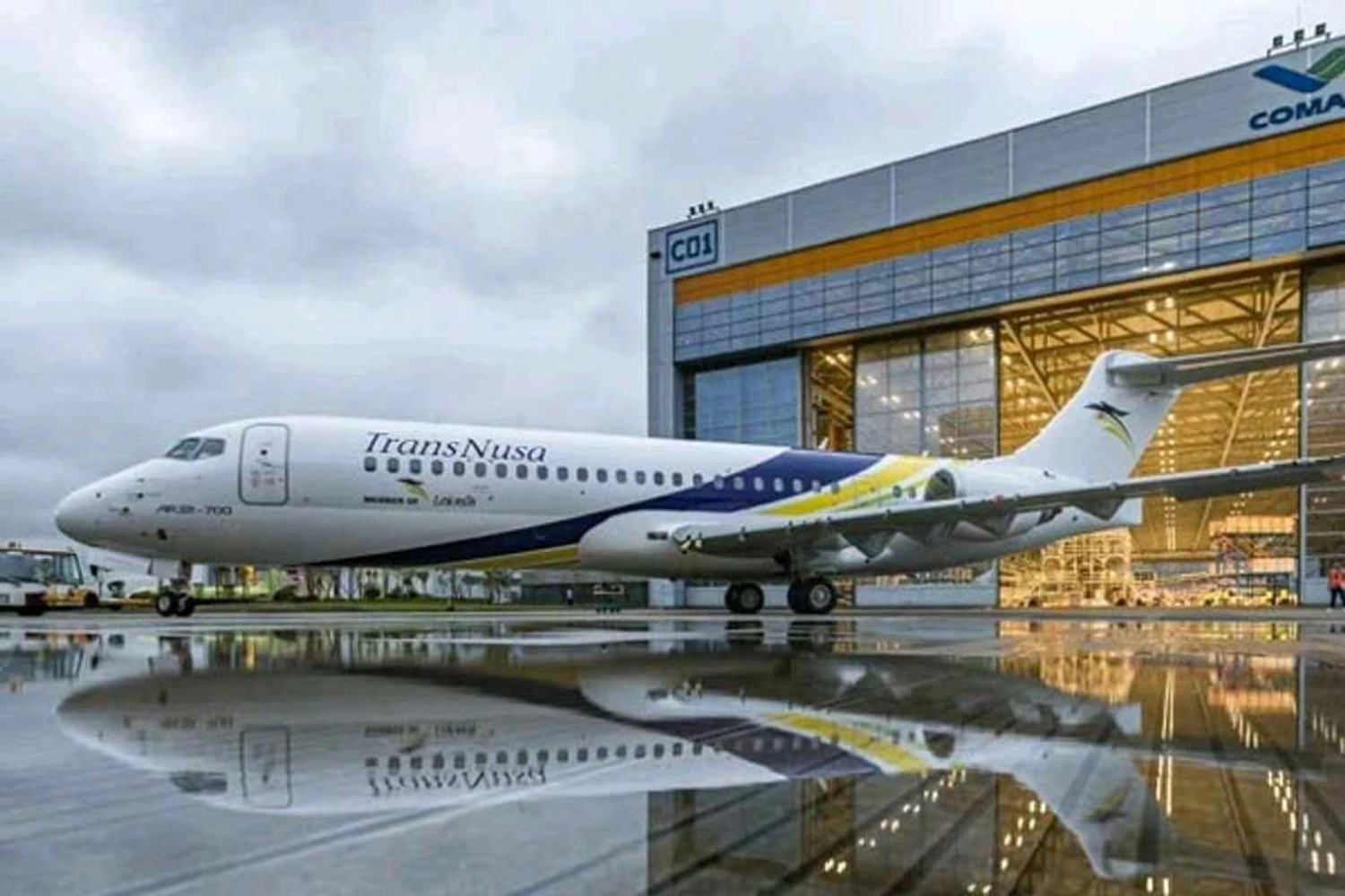 O primeiro ARJ21 da TransNusa, da Indonésia; empresa encomendou 30 jatos (COMAC)