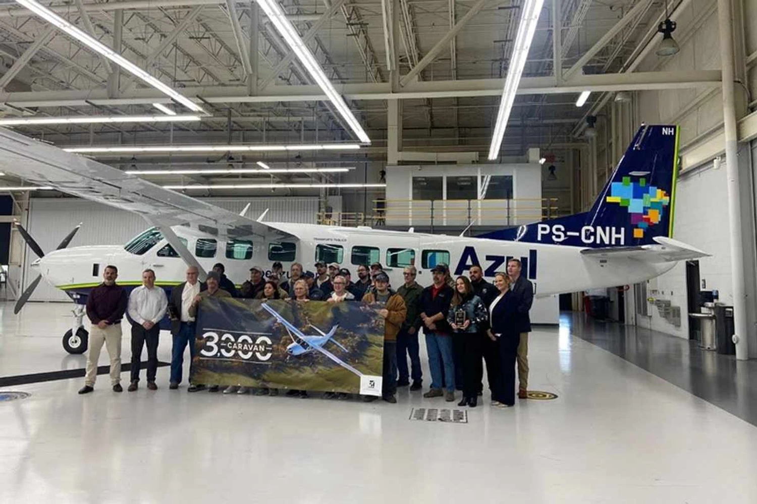 Azul Conecta recebe o 3.000º turboélice Caravan produzido pela Cessna