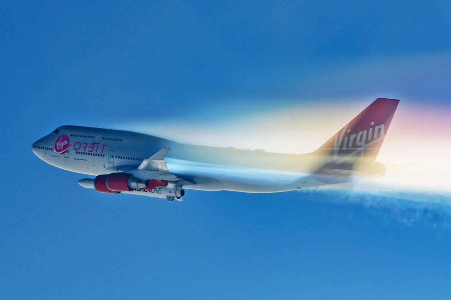 O 747 da Virgin lançará o foguete Launch One a uma altitude de 35.000 pés (VO)