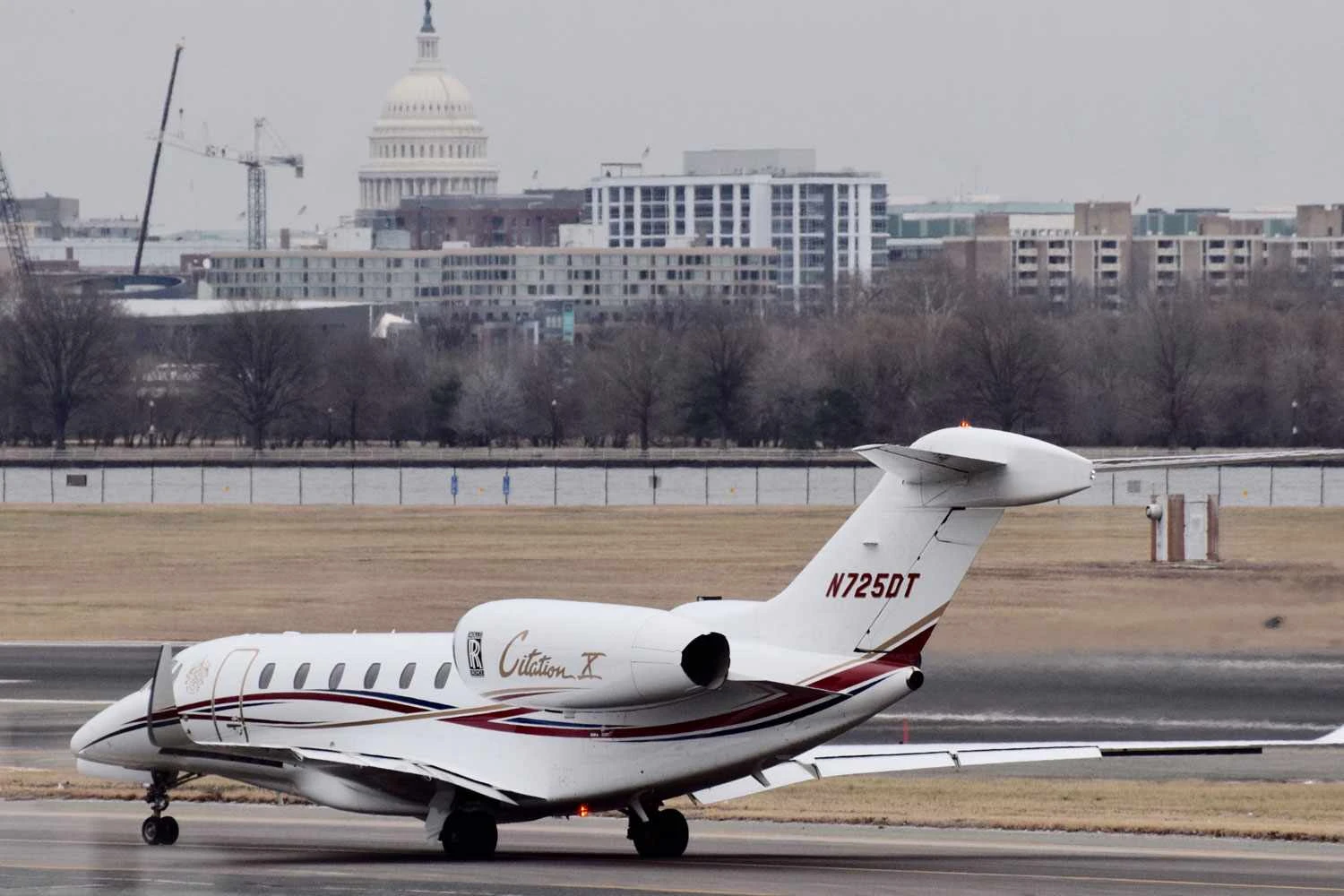 O jato executivo Cessna Citation X, usado por Trump enquanto o 757 estava em manutenção (John Sonderman)
