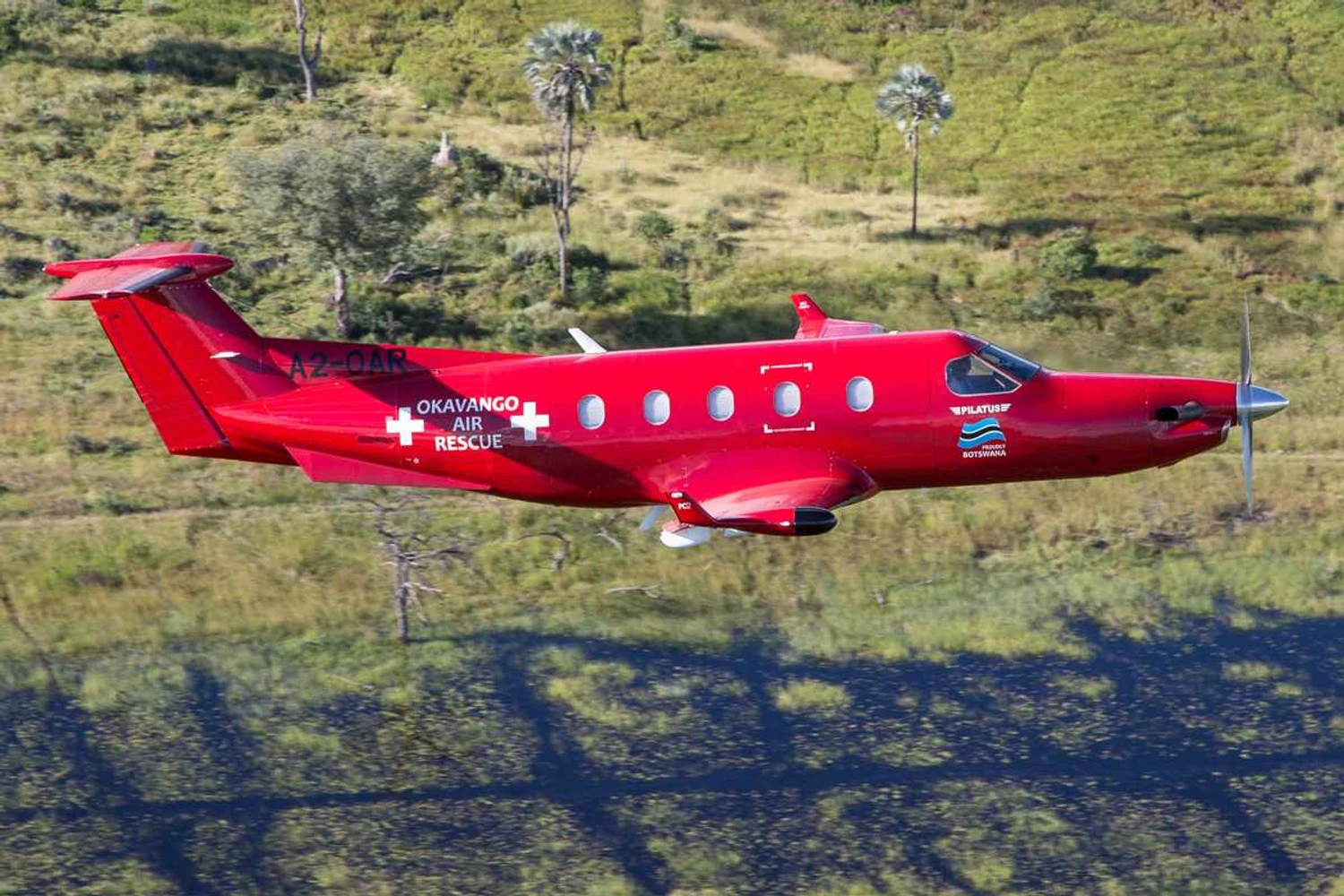 PC-12 de resgate médico  da Botswana Okavango Air Rescue (Pilatus)