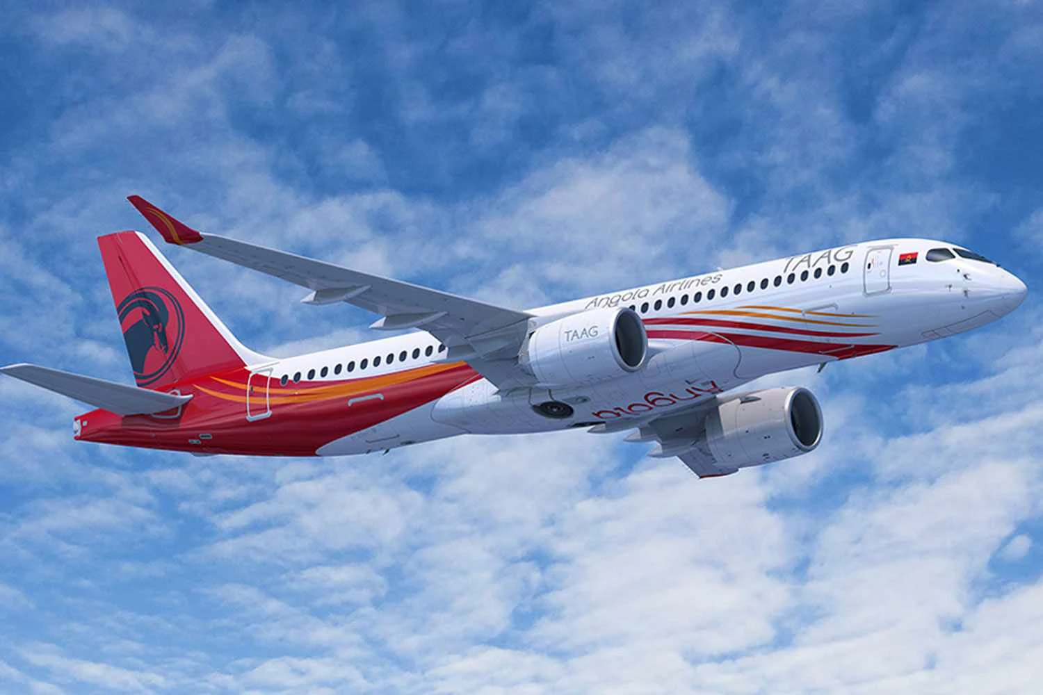 A TAAG, da Angola, receberá três A220-300 em 2024 (Airbus)