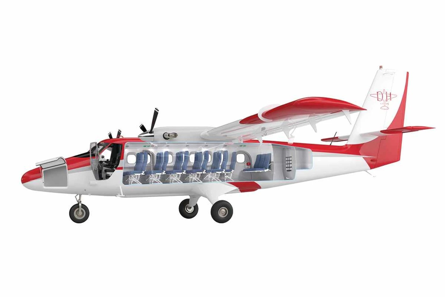 O Twin Otter pode embarcar até 19 passageiros (DHC)