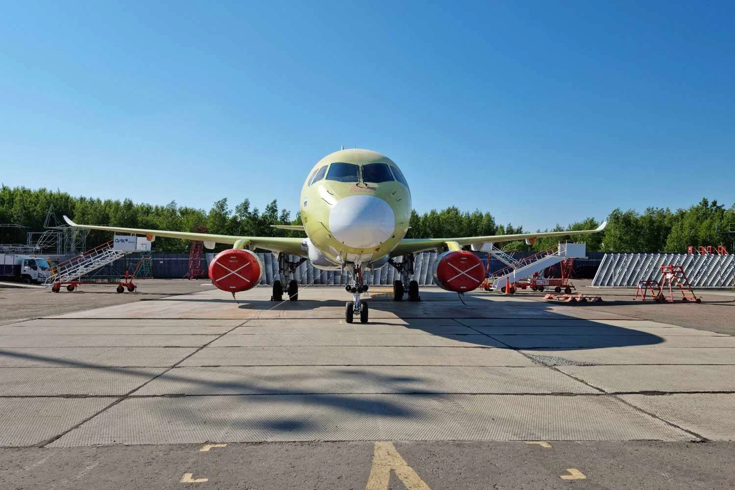 The first SSJ-NEW test aircraft is equipped with SaM146 turbofans (UAC)