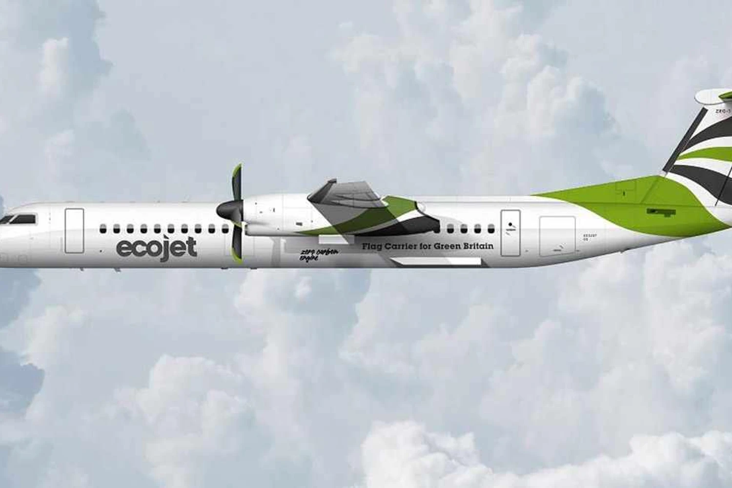 A Ecojet também planeja operar unidades do Dash 8 convertidas com motores elétricos a hidrogênio (Divulgação)