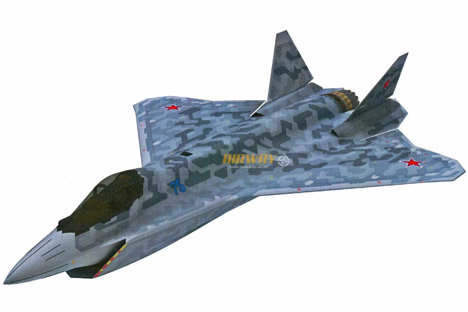 O Su-75 em nova configuração (Reprodução)