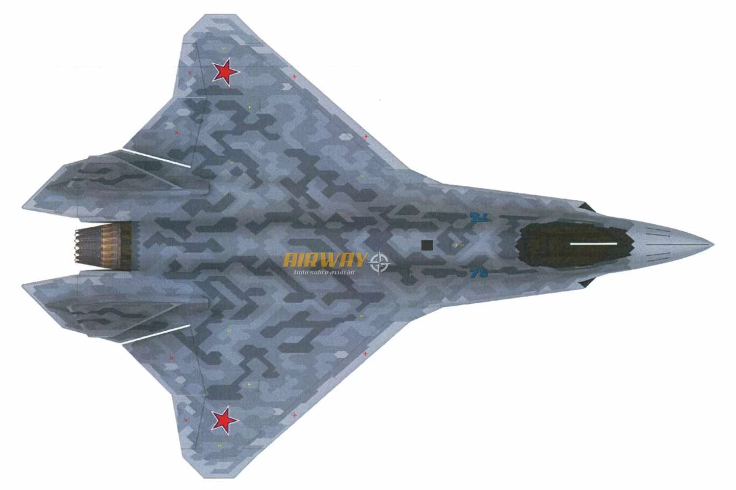 Su-75 Checkmate visto de cima (Reprodução)