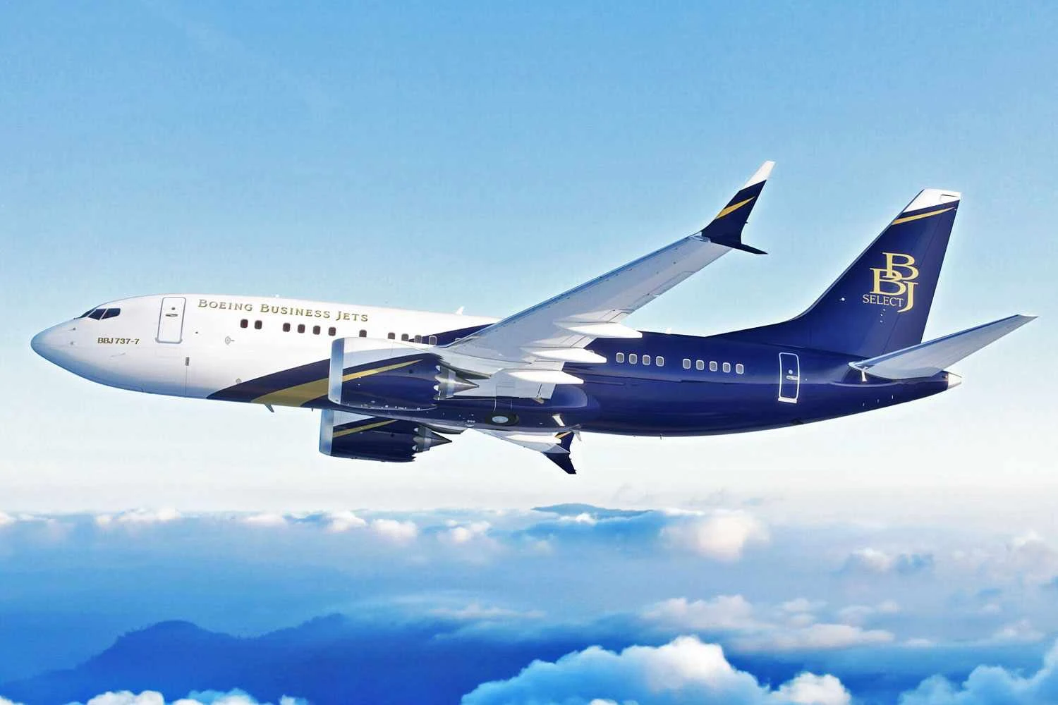 O BBJ 737-7: derivado do MAX 7, avião ainda não foi certificado (Boeing)