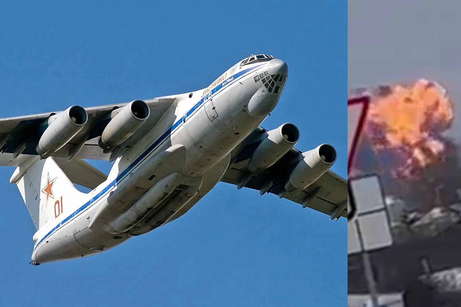 Jato Ilyushin Il-76 russo cai perto da fronteira com a Ucrânia