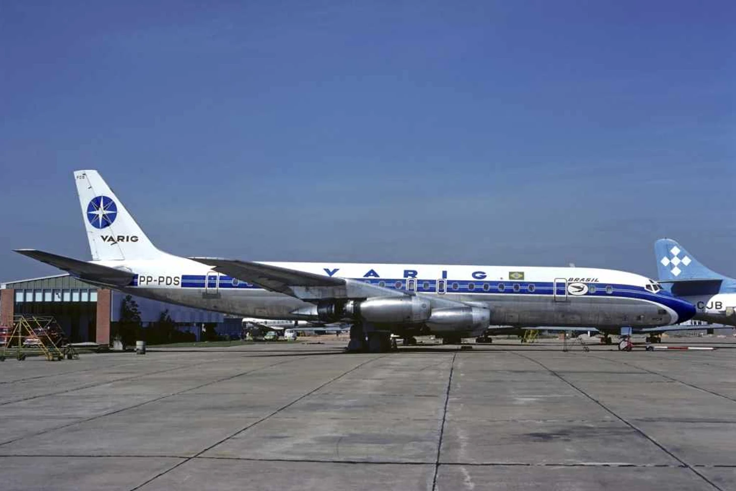 PP-PDS, um dos dois DC-8 herdados da Panair do Brasil. Foto: Christian Volpati via Wikimedia Commons.