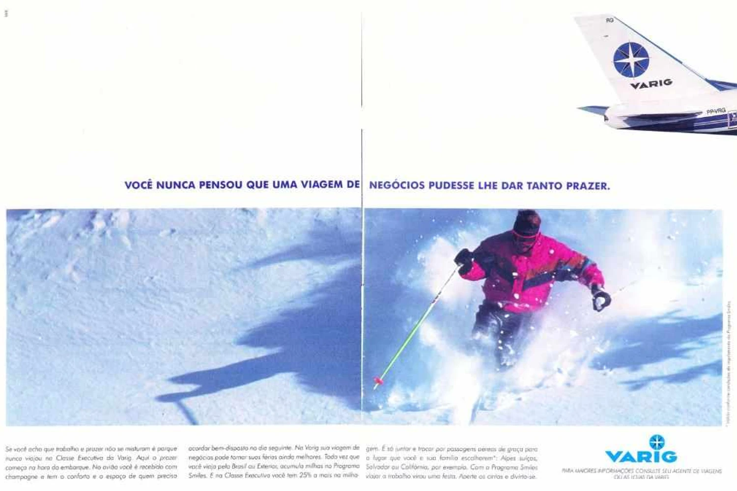 Propaganda da VARIG no início da década de 1990.