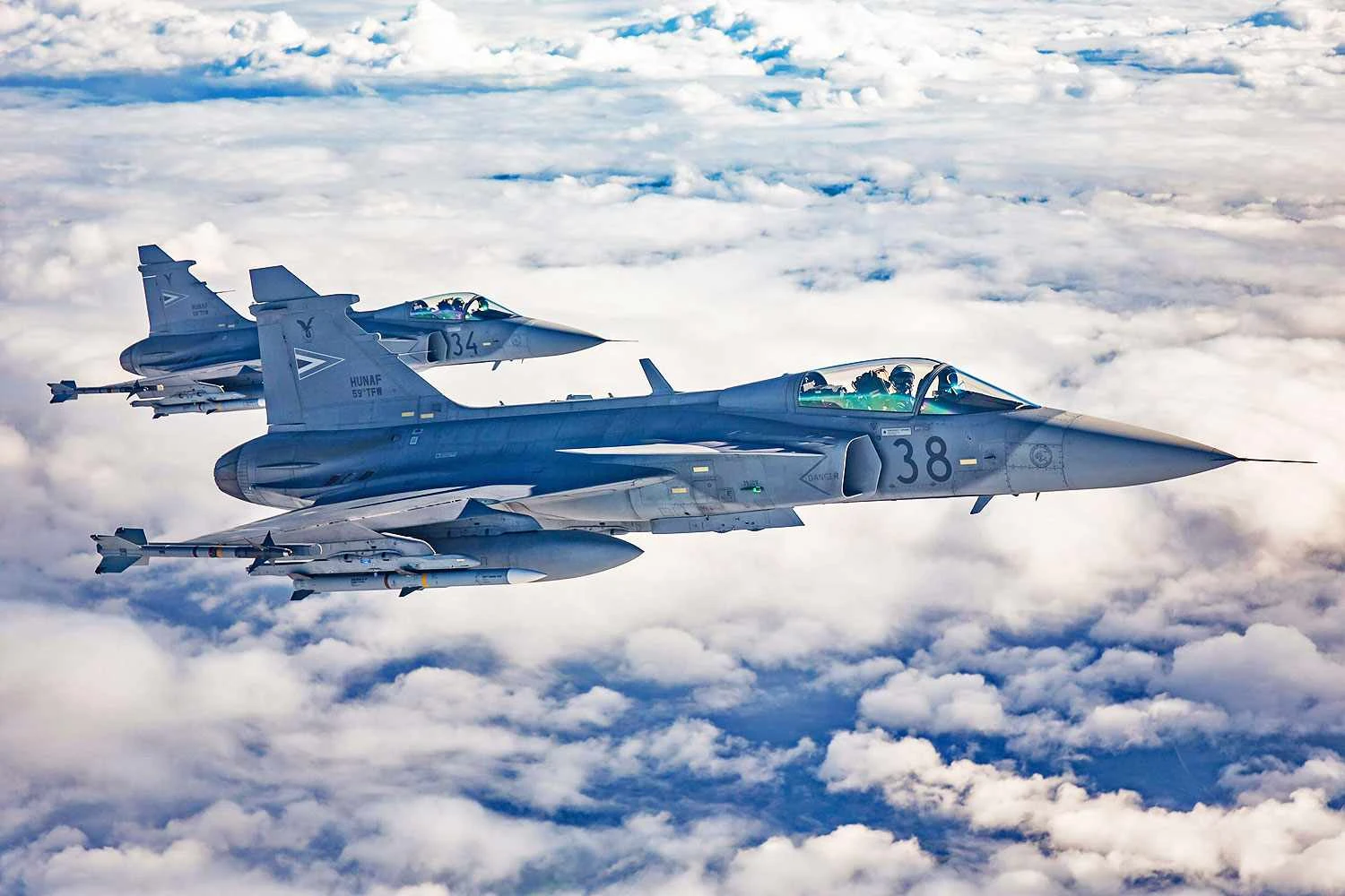 Ca&ccedil;as Gripen C da For&ccedil;a A&eacute;rea da Hungria (Saab)