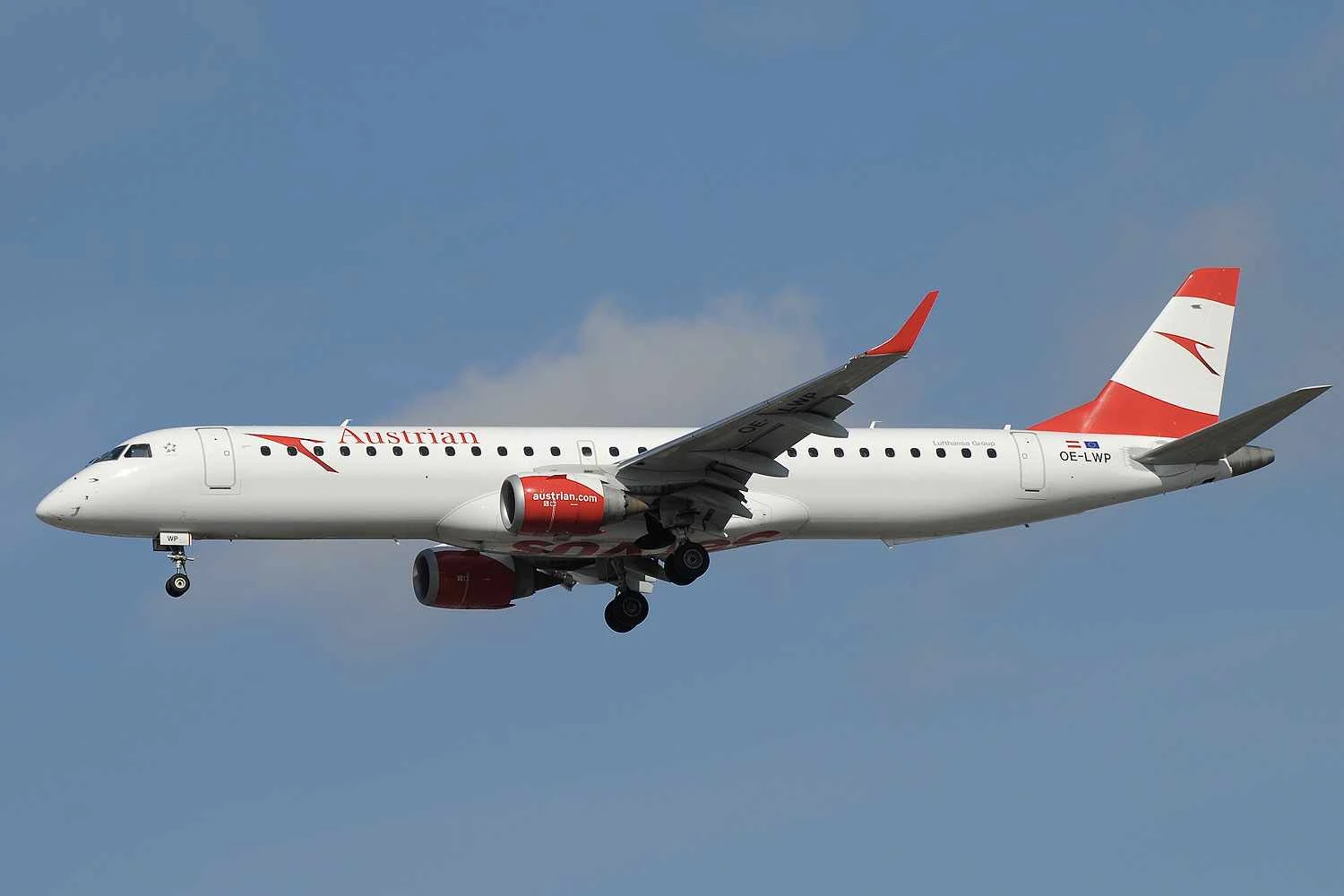 Jatos Embraer E195 da Austrian Airlines serão repassados para a Air Dolomiti
