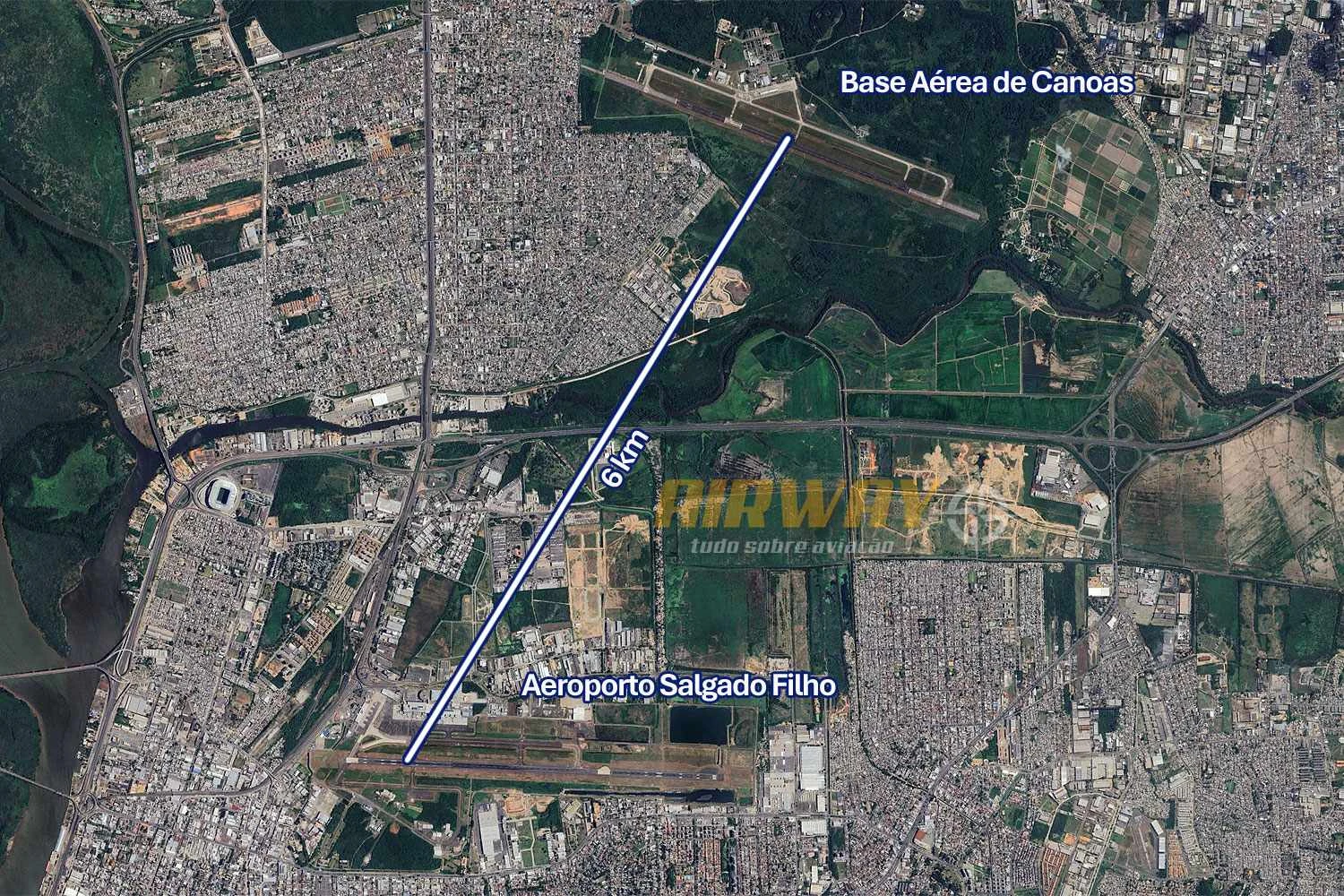 A base aérea ao norte de Porto Alegre