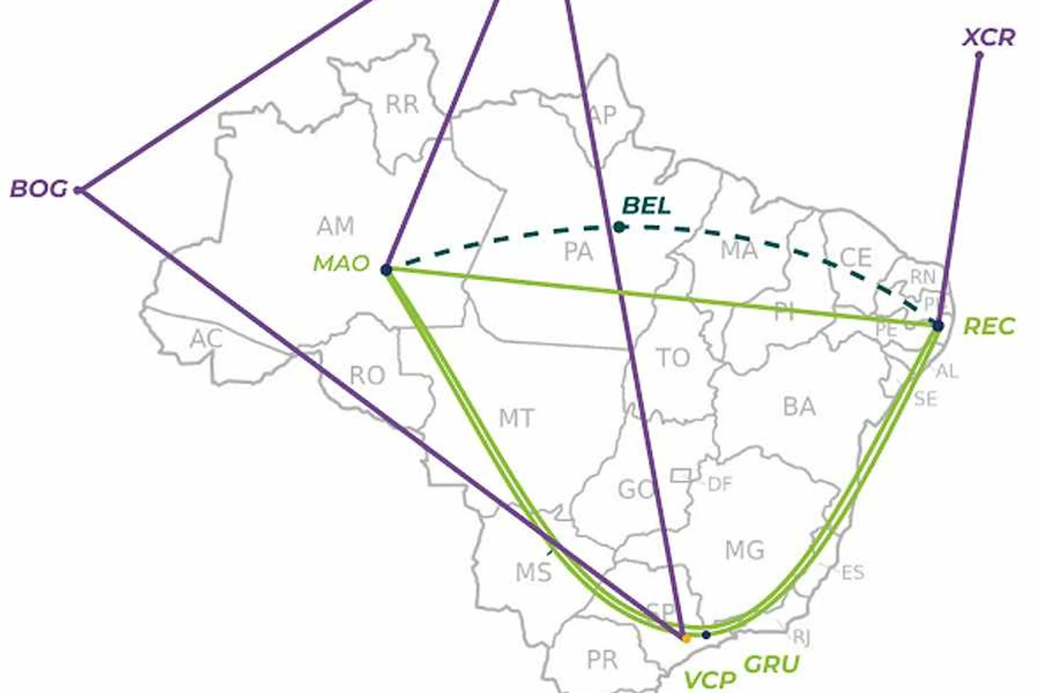 As rotas planejadas pela Levu Air Cargo