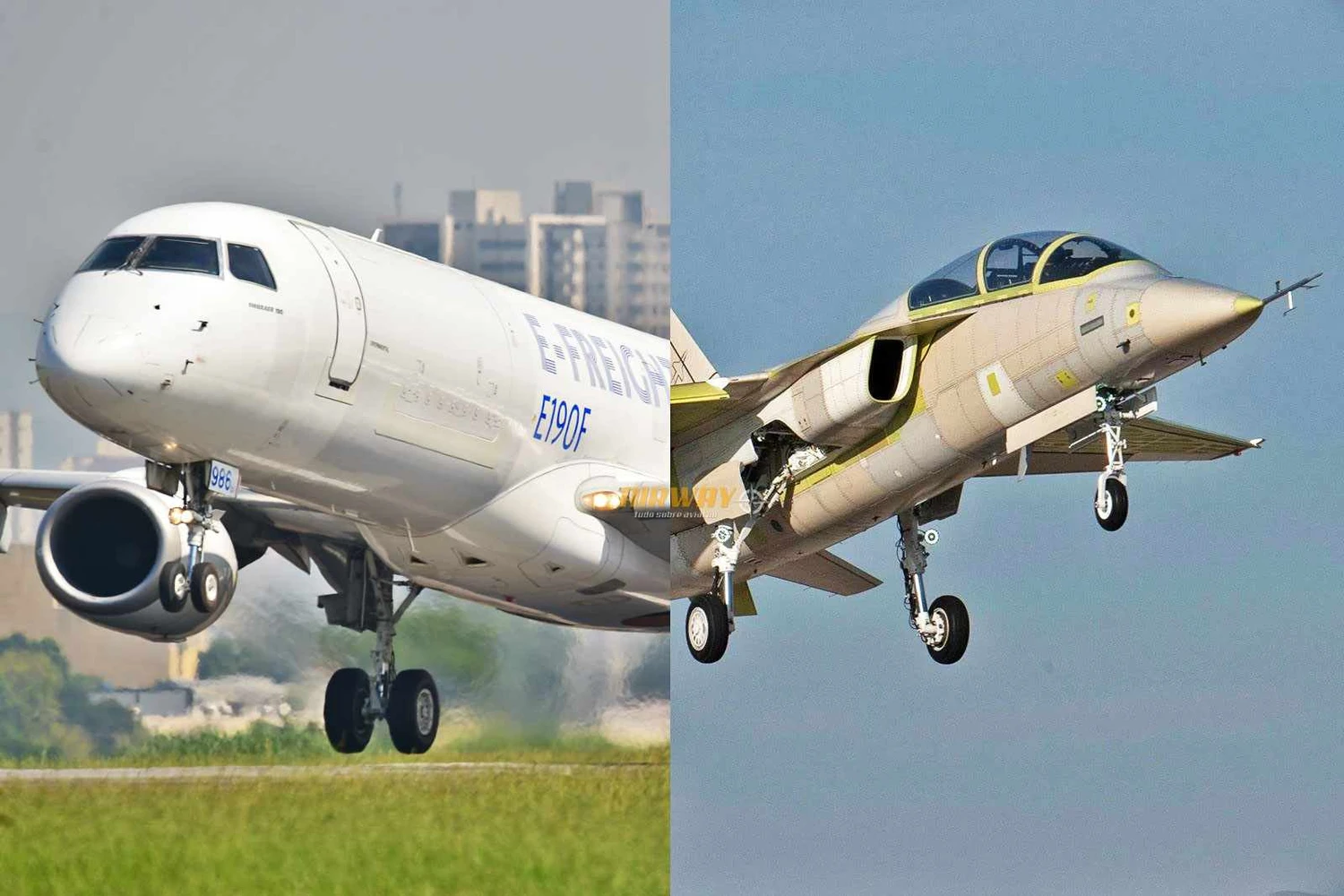 Cargueiro Embraer E190F e jato turco Hürjet estarão no show aéreo de Farnborough
