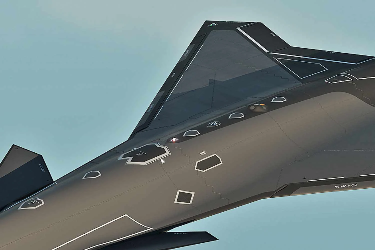 O conceito Wingman apresenta vários sensores e um possível receptáculo para reabastecimento aéreo