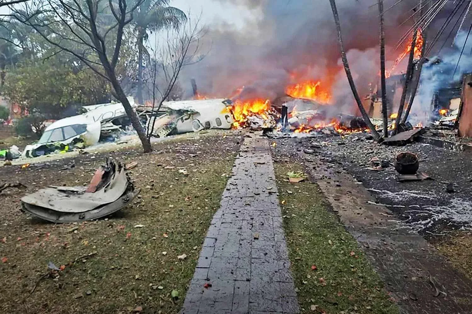Imagem do local da queda do ATR 72 da VoePass