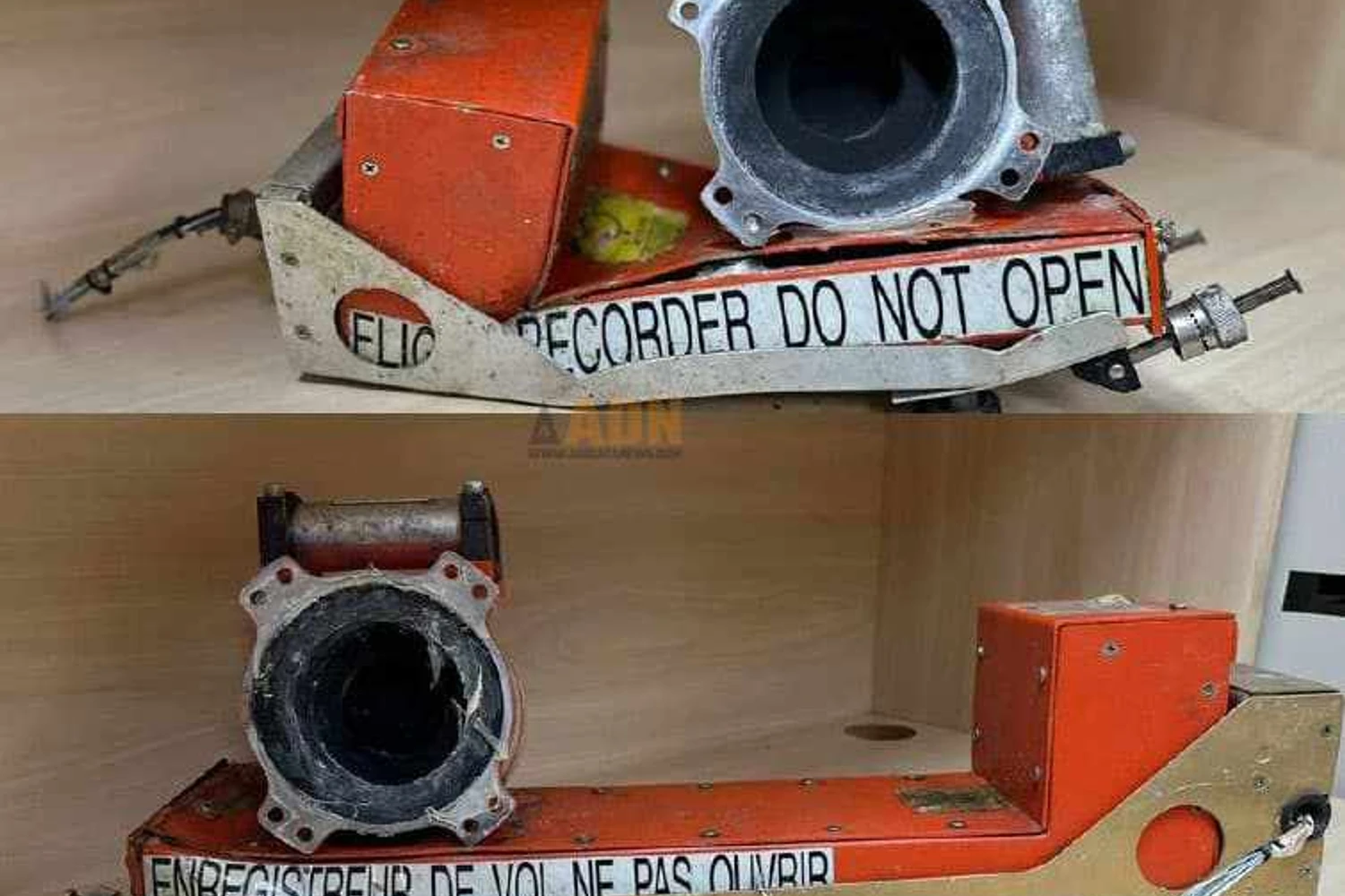 Os gravadores de voz e voo recuperados
