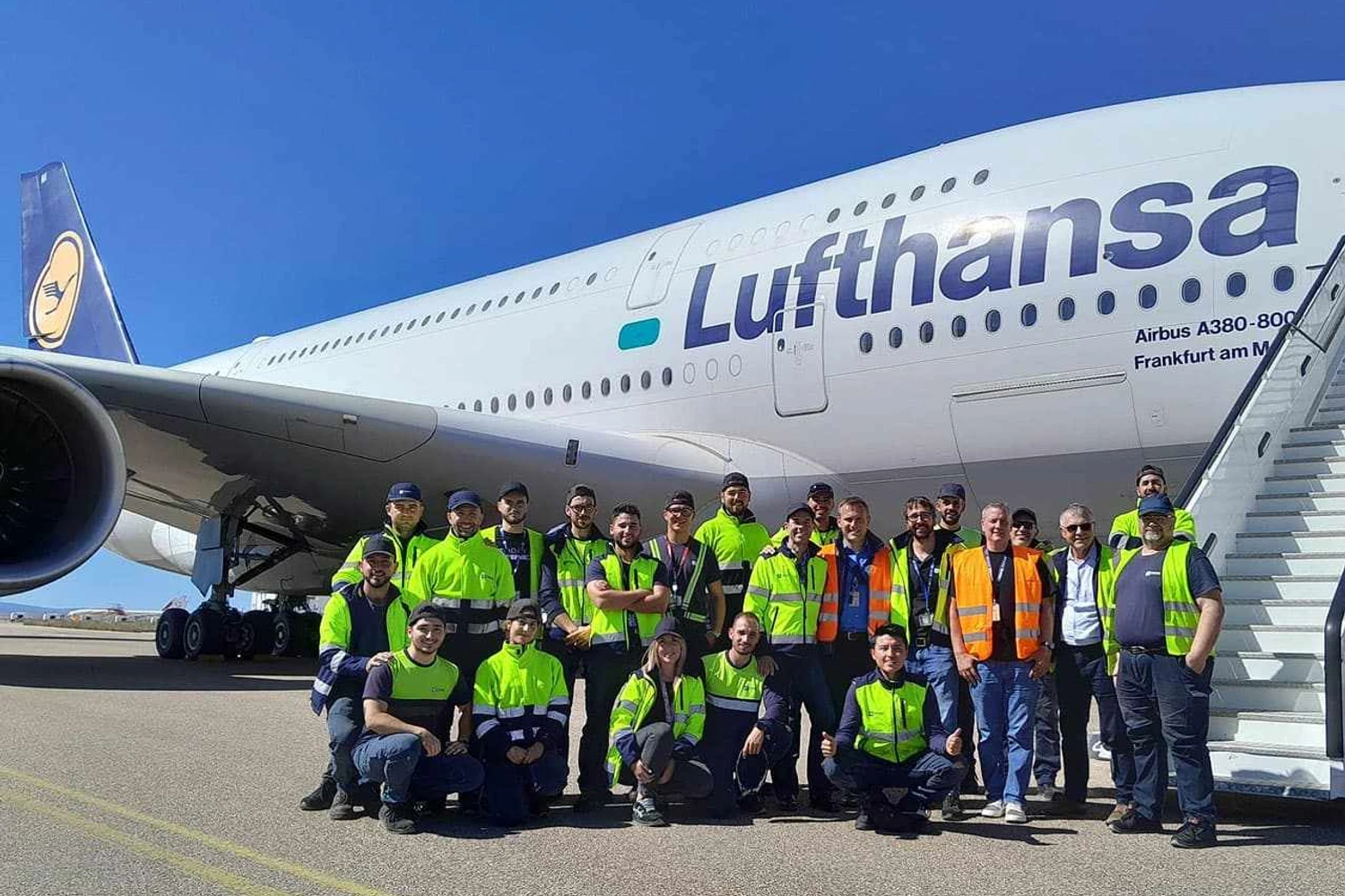 Um A380 da Lufthansa recentemente recuperado para voo pela Tarmac