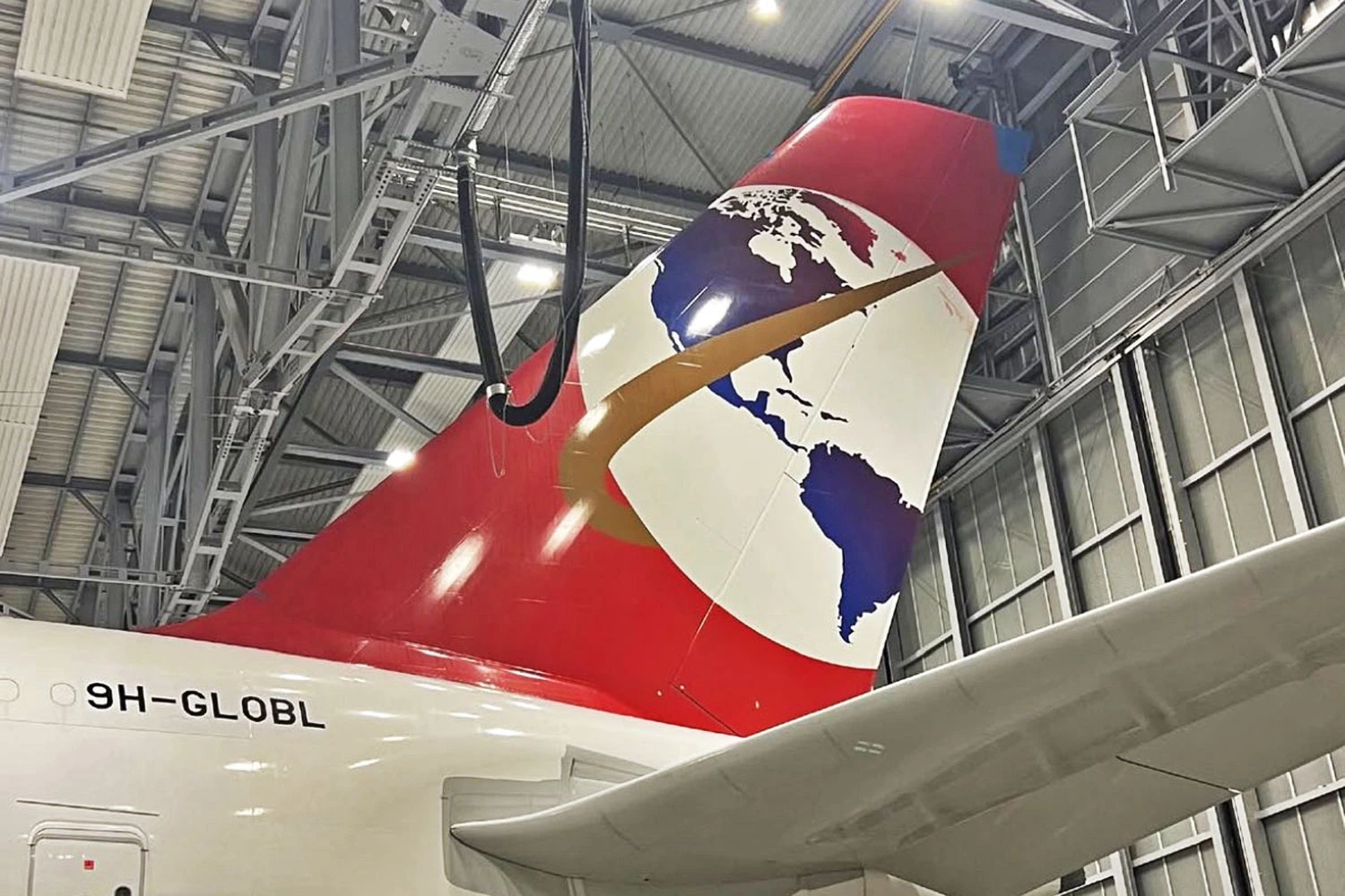 A cauda ganhou a logomarca da nova companhia aérea (EFW)