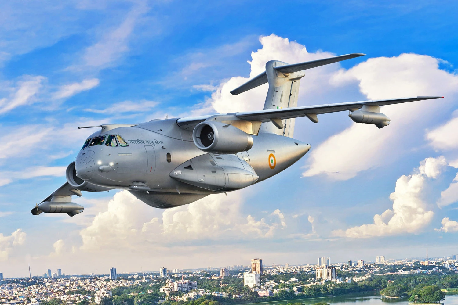 C-390 com as cores da For&ccedil;a A&eacute;rea da &Iacute;ndia (Embraer)