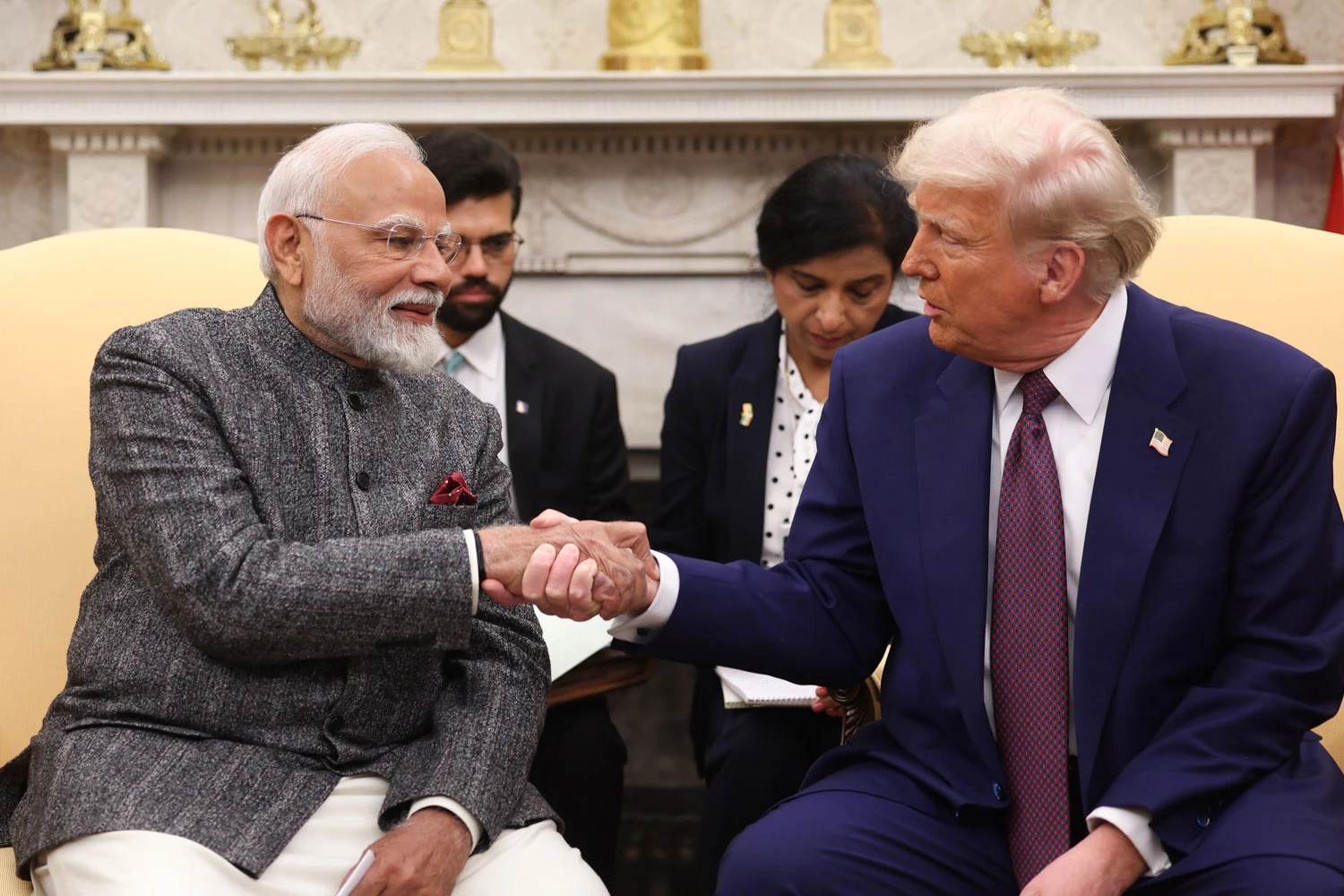 O primeiro-ministro indiano Narendra Modi e o presidente dos EUA Donald Trump (Casa Branca)