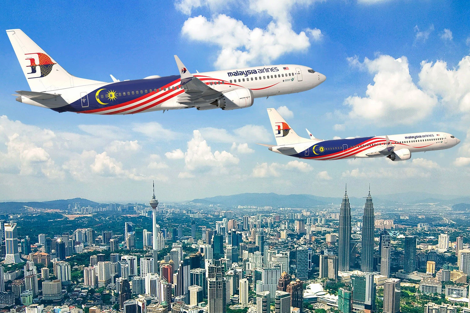 A Malaysia vai operar o 737 MAX 10 (ao fundo) (Boeing)