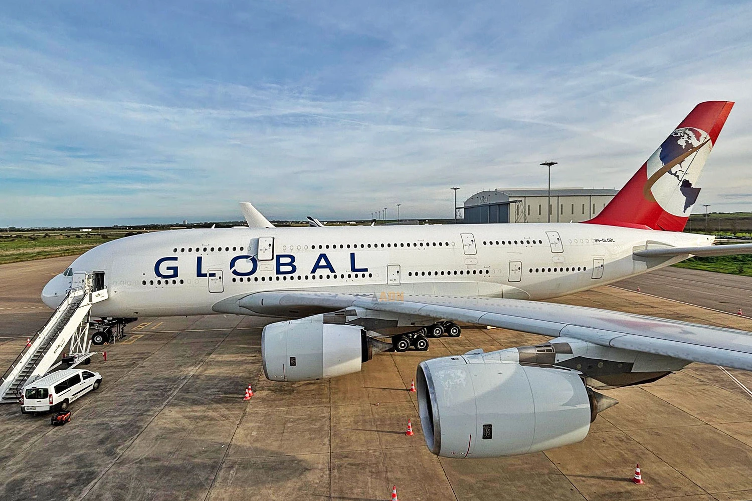 A380 da Global Airlines conclui voo inaugural