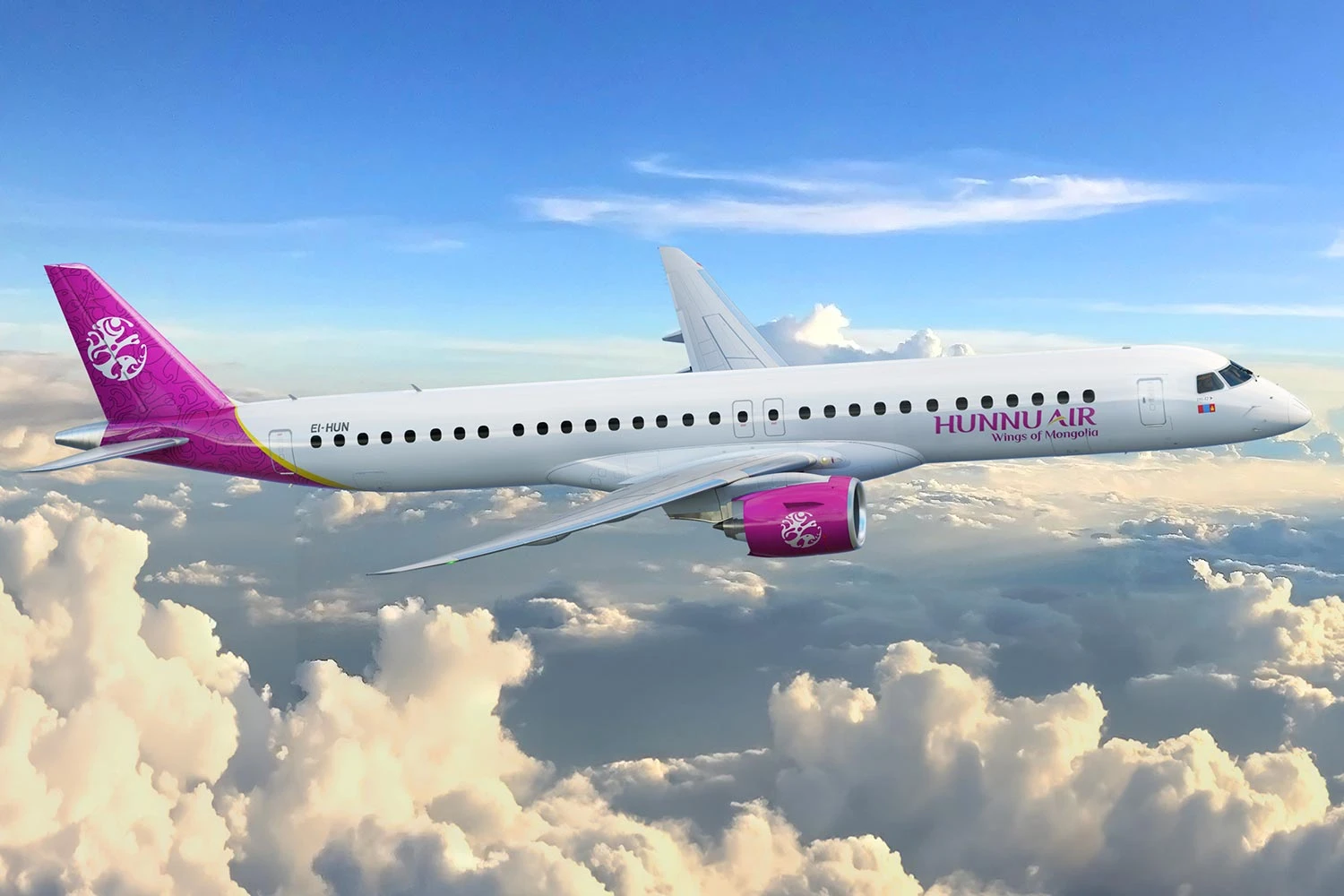 Após certificação, Hunnu Air recebe o primeiro Embraer E195-E2