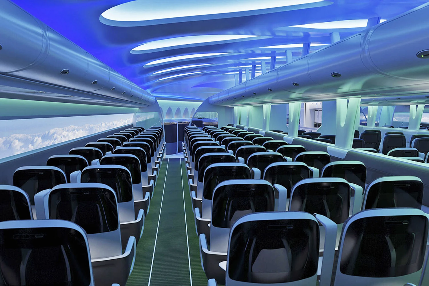 Como deverá ser a cabine de passageiros do avião da JetZero (JetZero)