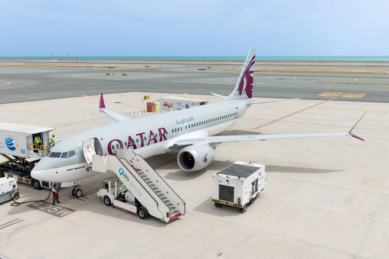 Um dos 737 MAX 8 recebidos pela Qatar (Qatar)