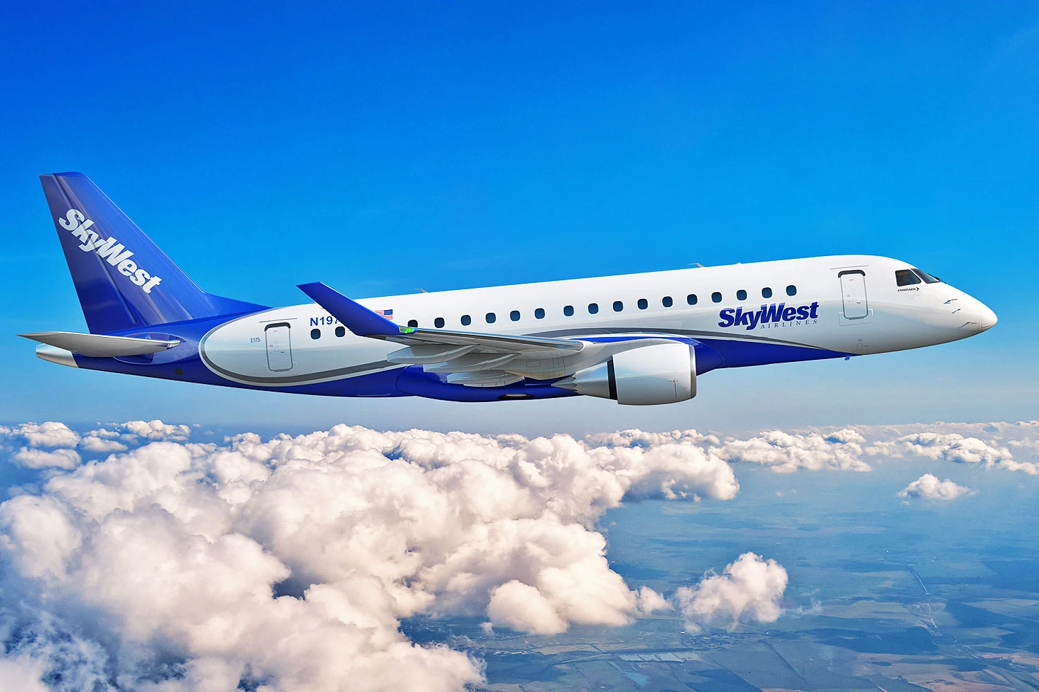 A Skywest Airlines receberá mais 60 jatos E175 (Embraer)