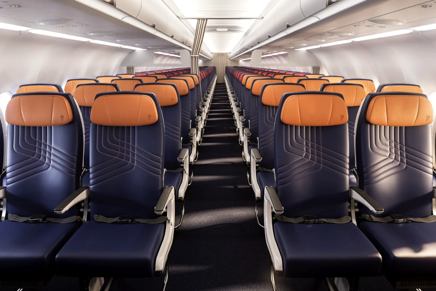 Cabine atualizada do Airbus A319 (LATAM)