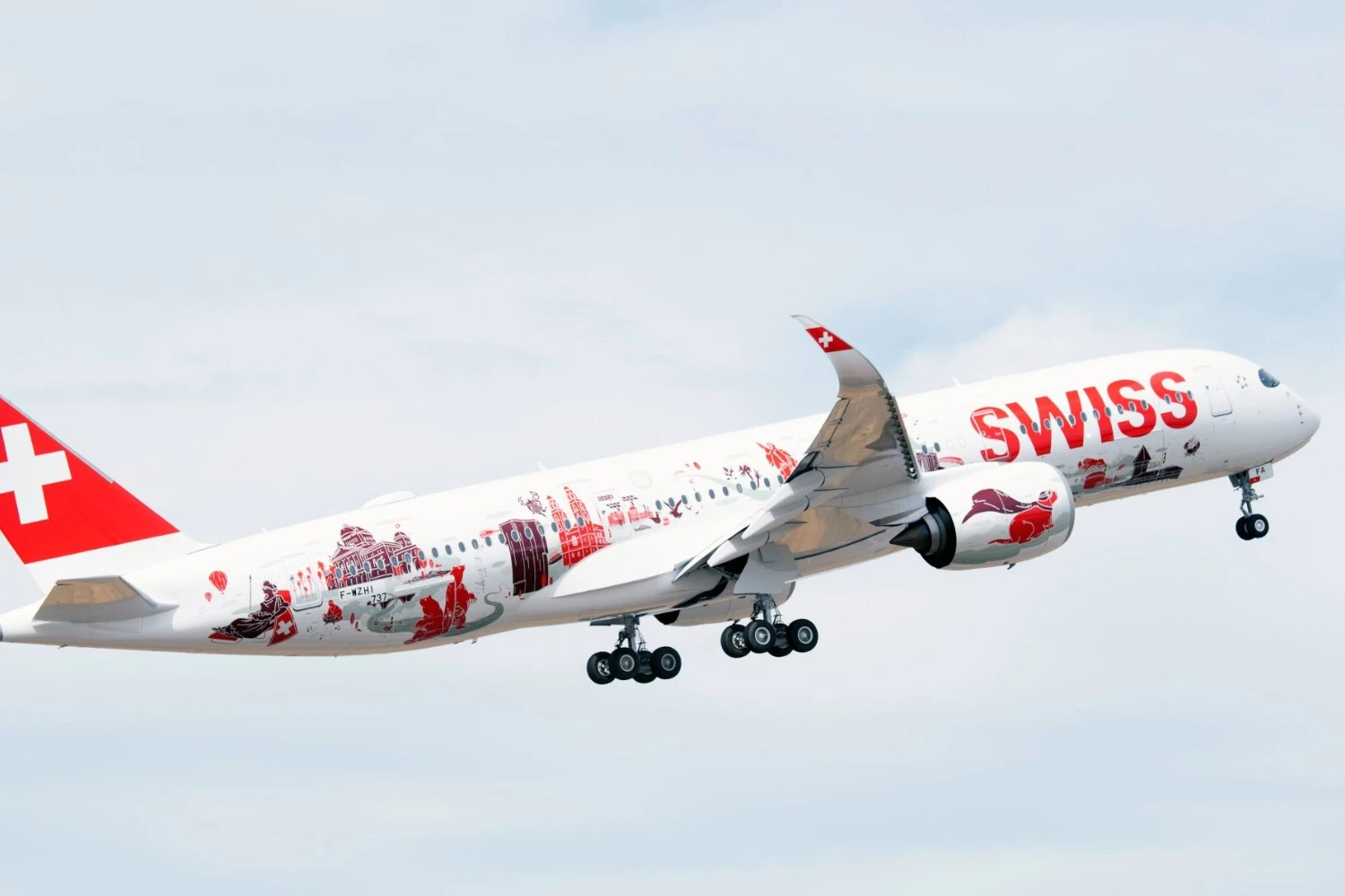 SWISS realizou voo inaugural do A350 com passageiros neste sábado