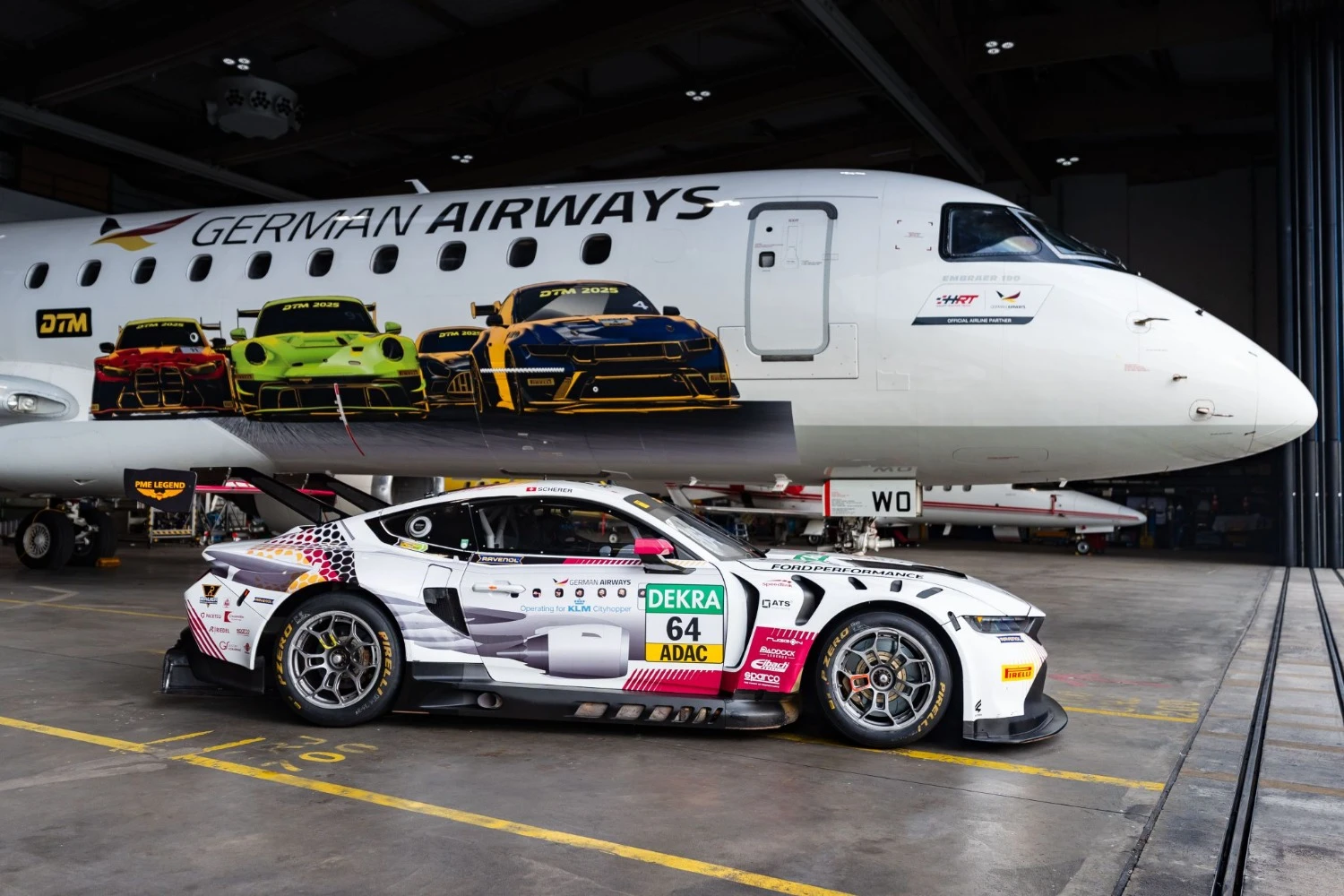 German Airways Embraer E190 com pintura comemorativa do DTM