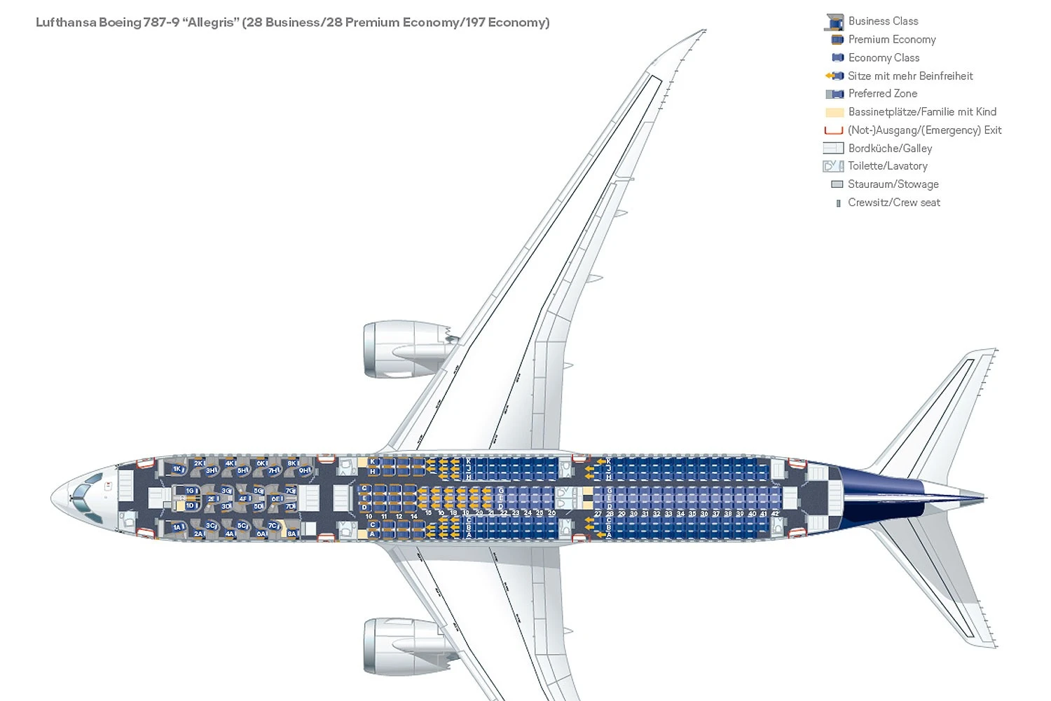 O Boeing 787-9 com a classe Allegris (Lufthansa)