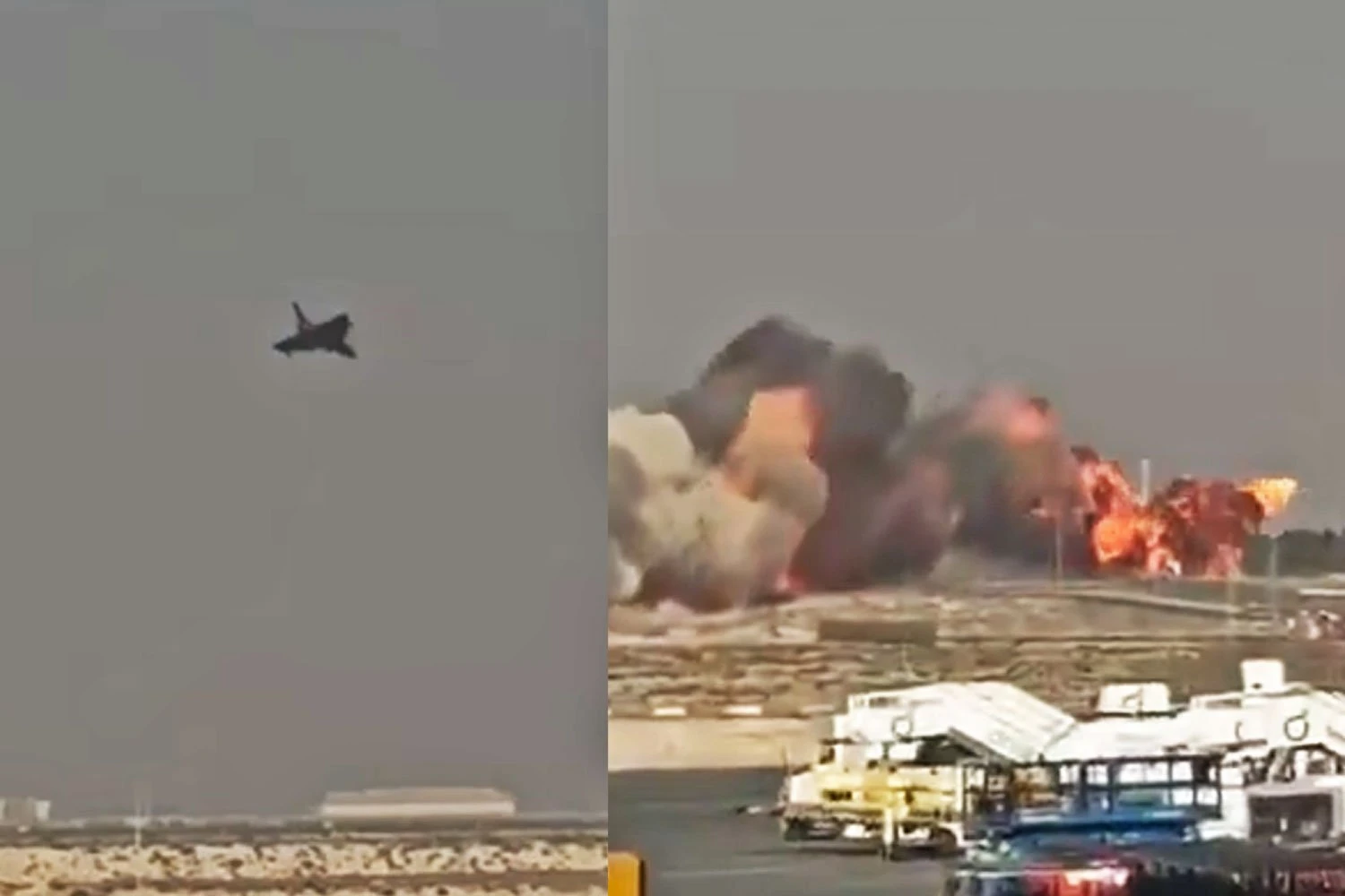 Caça Tejas da Força Aérea Indiana cai durante demonstração no Dubai Air Show