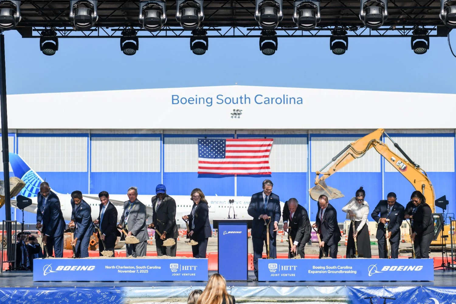Cerim&ocirc;nia de in&iacute;cio das obras na Carolina do Sul (Boeing)