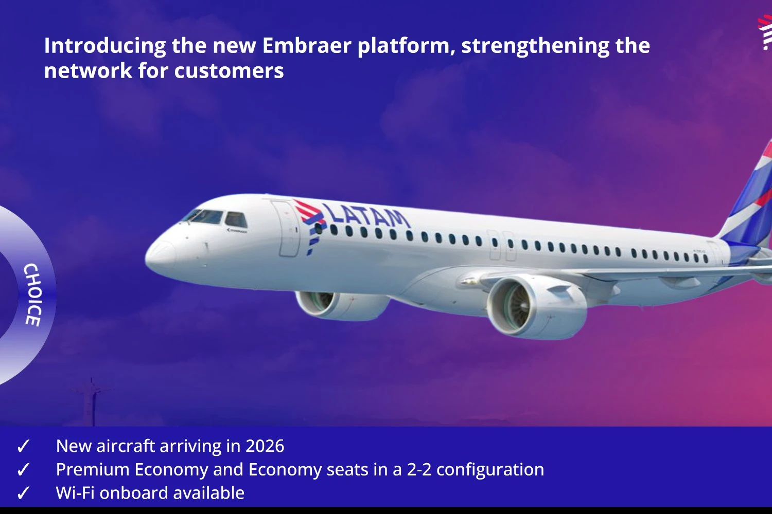 Configuração do E195-E2 da LATAM