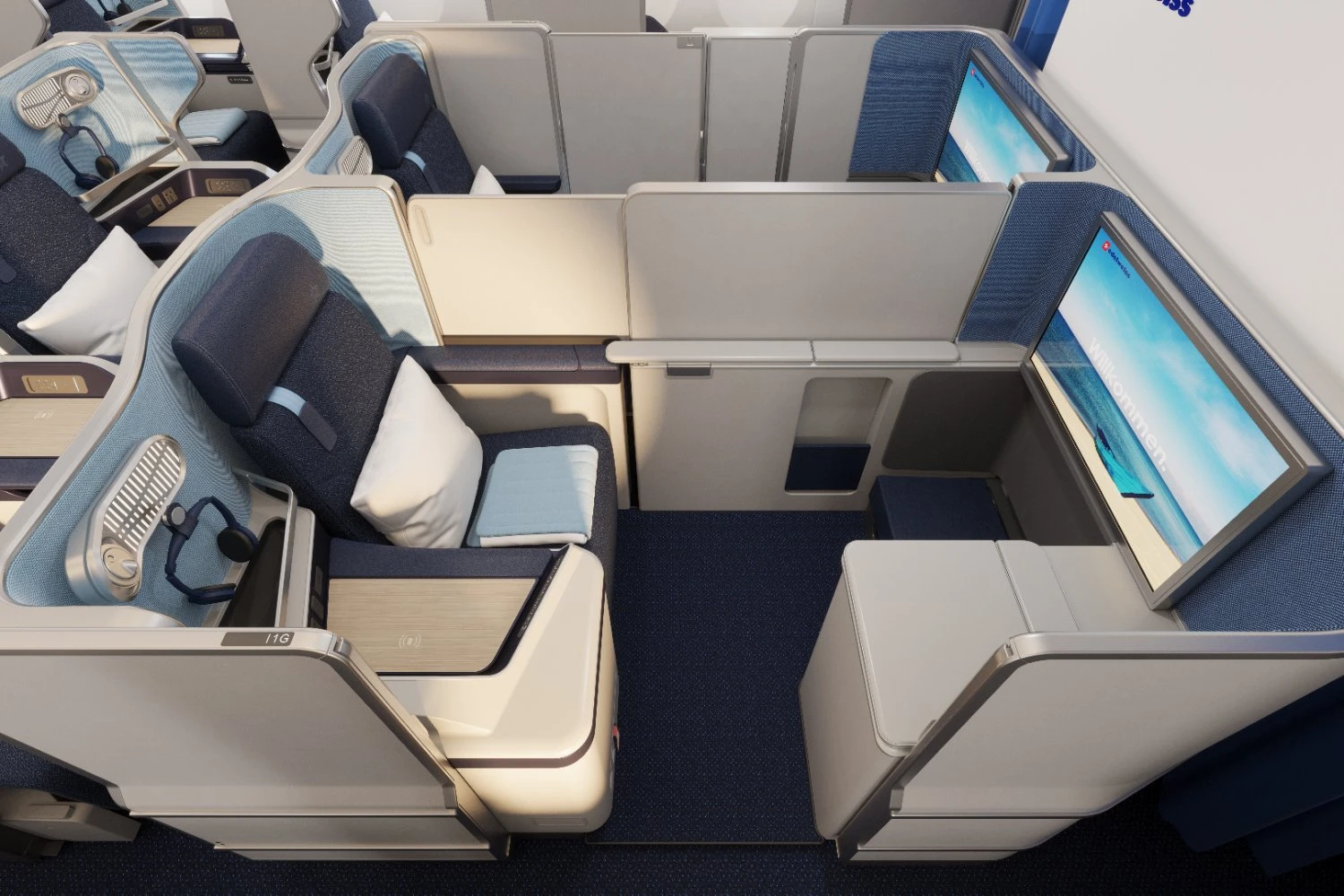 Business su&iacute;te do A350 (Edelweiss)