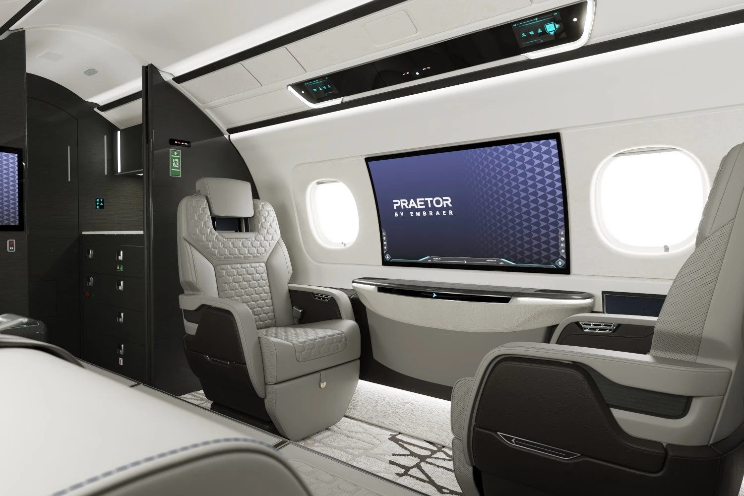 A smart window do Praetor (Embraer)