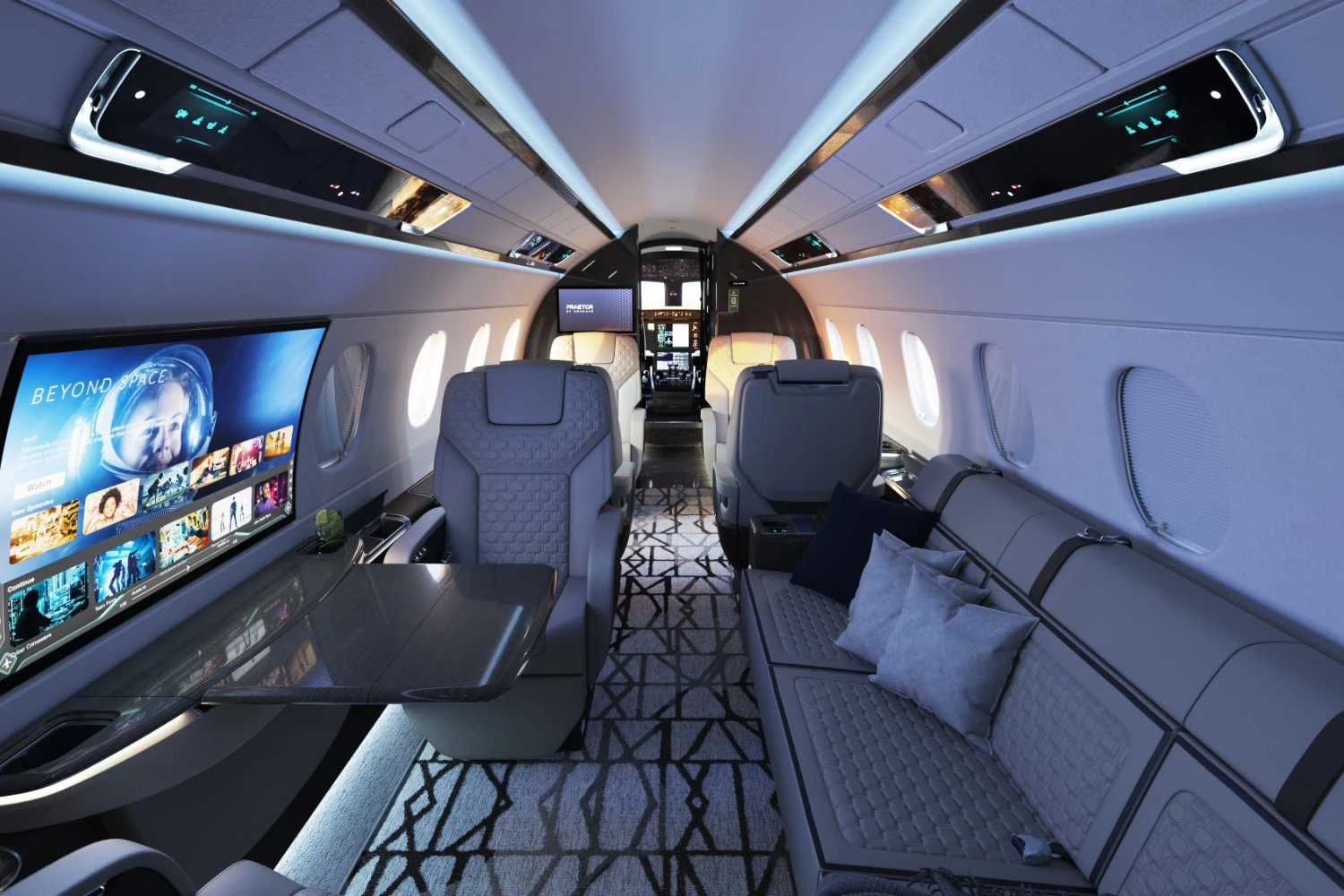 Cabine renovada da fam&iacute;lia Praetor (Embraer)