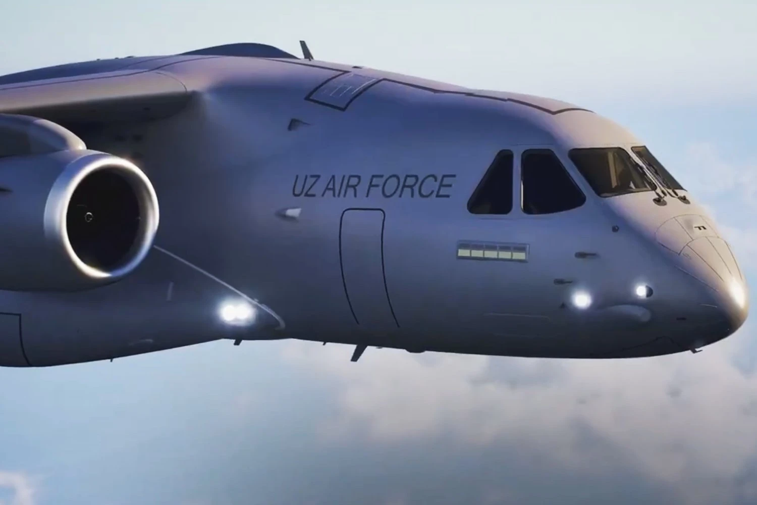 Renderiza&ccedil;&atilde;o do C-390 do Uzbequist&atilde;o (Embraer)