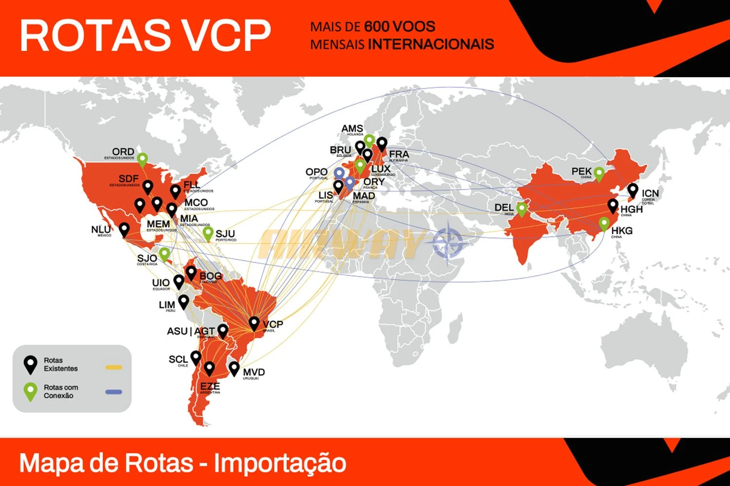 Rotas cargueiras a partir de Viracopos (Aeroporto de Viracopos)